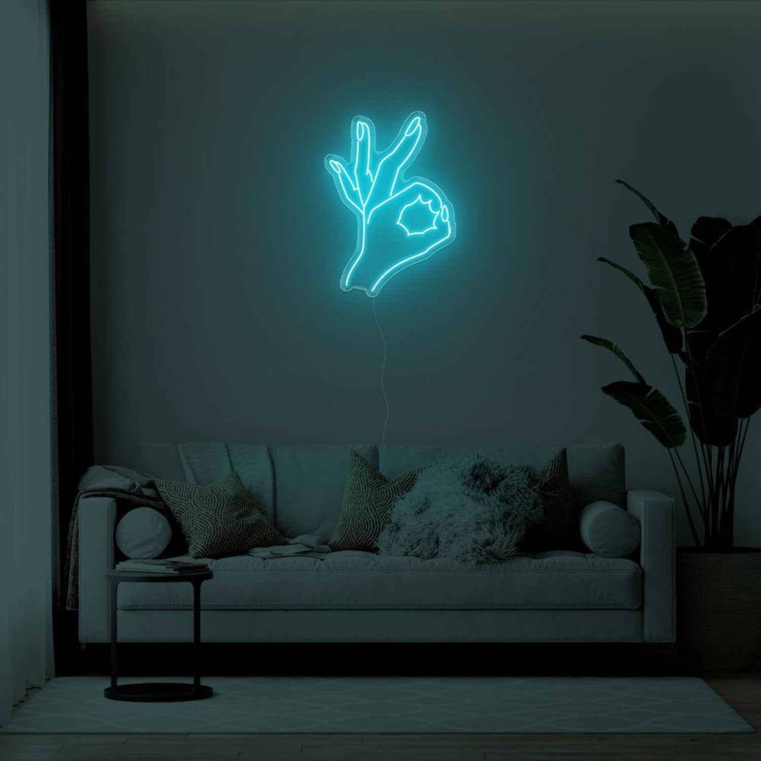 Bright Green Ok Hand Gesture Led Neon Sign For Living Room Wall Art | Shineneon