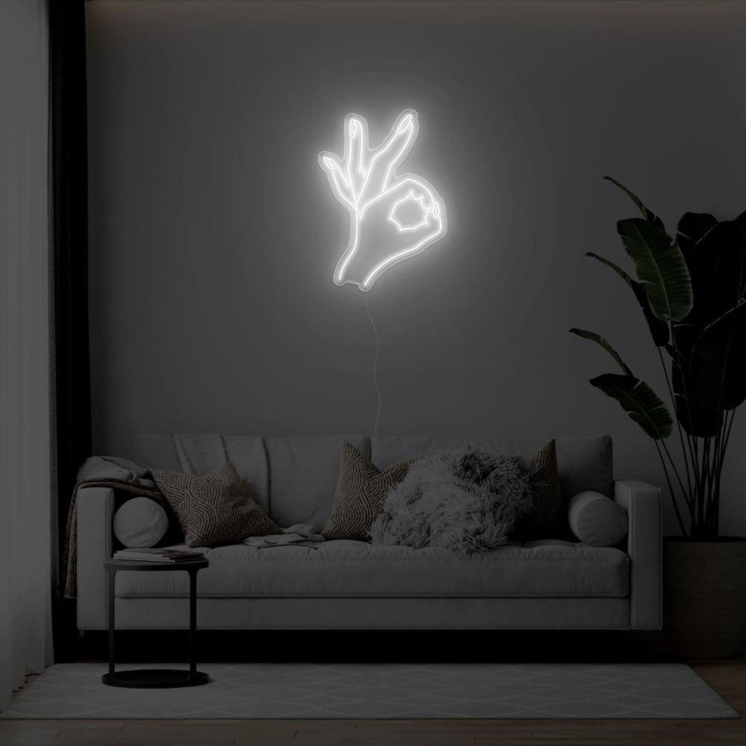 Bright Green Ok Hand Gesture Led Neon Sign For Living Room Wall Art | Shineneon