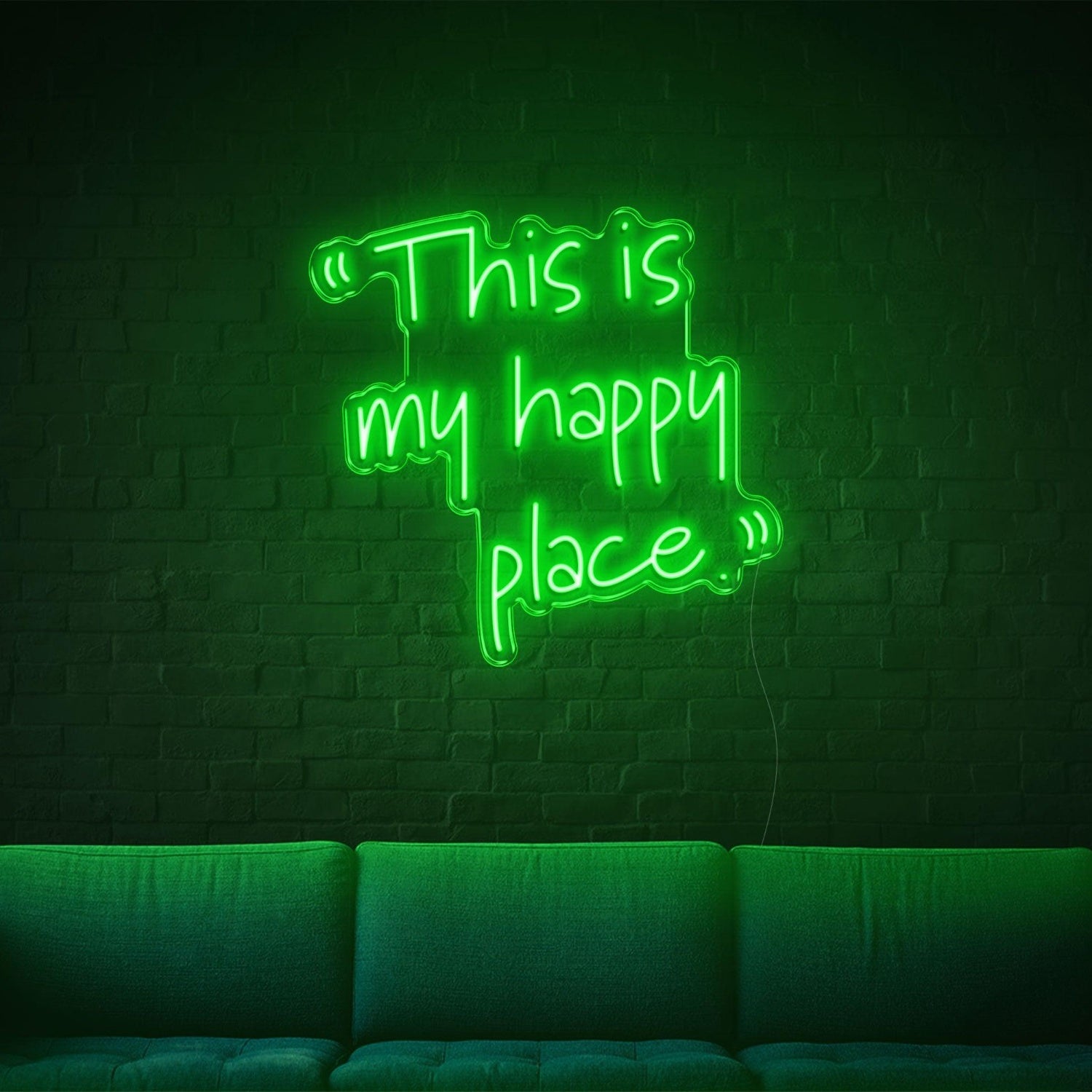 Bright Green This Is My Happy Place Led Neon Sign For Home Studio Decor | Shineneon