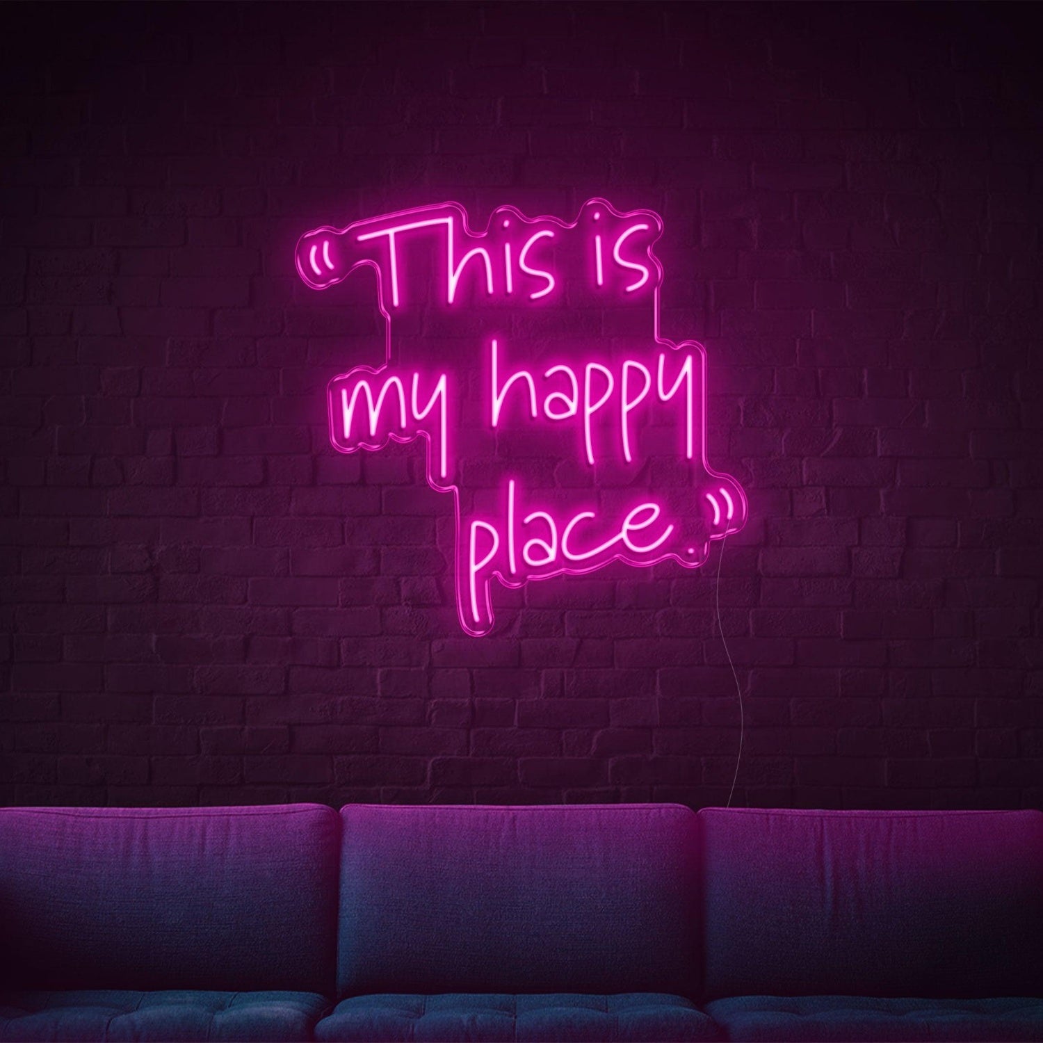 Bright Green This Is My Happy Place Led Neon Sign For Home Studio Decor | Shineneon