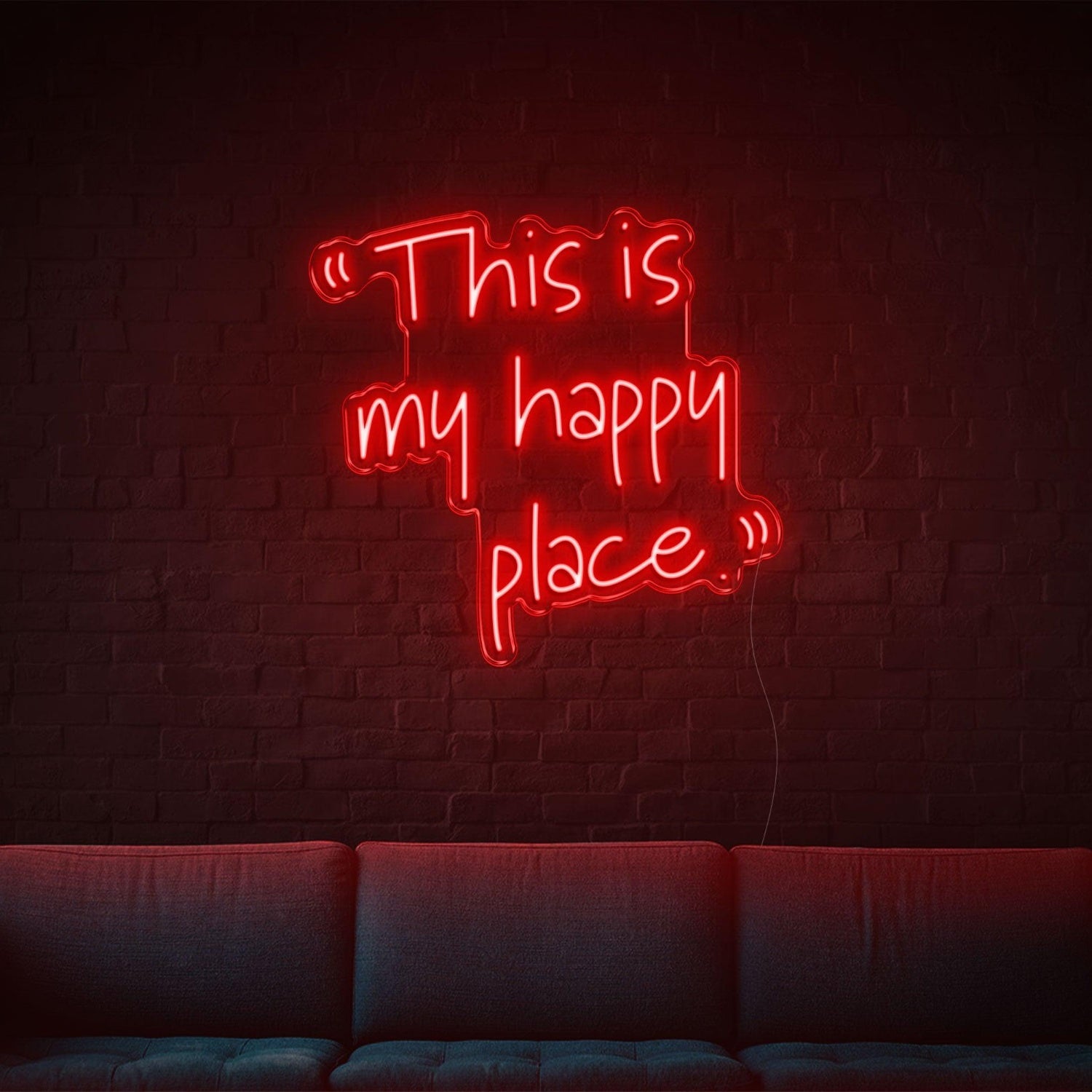 Bright Green This Is My Happy Place Led Neon Sign For Home Studio Decor | Shineneon