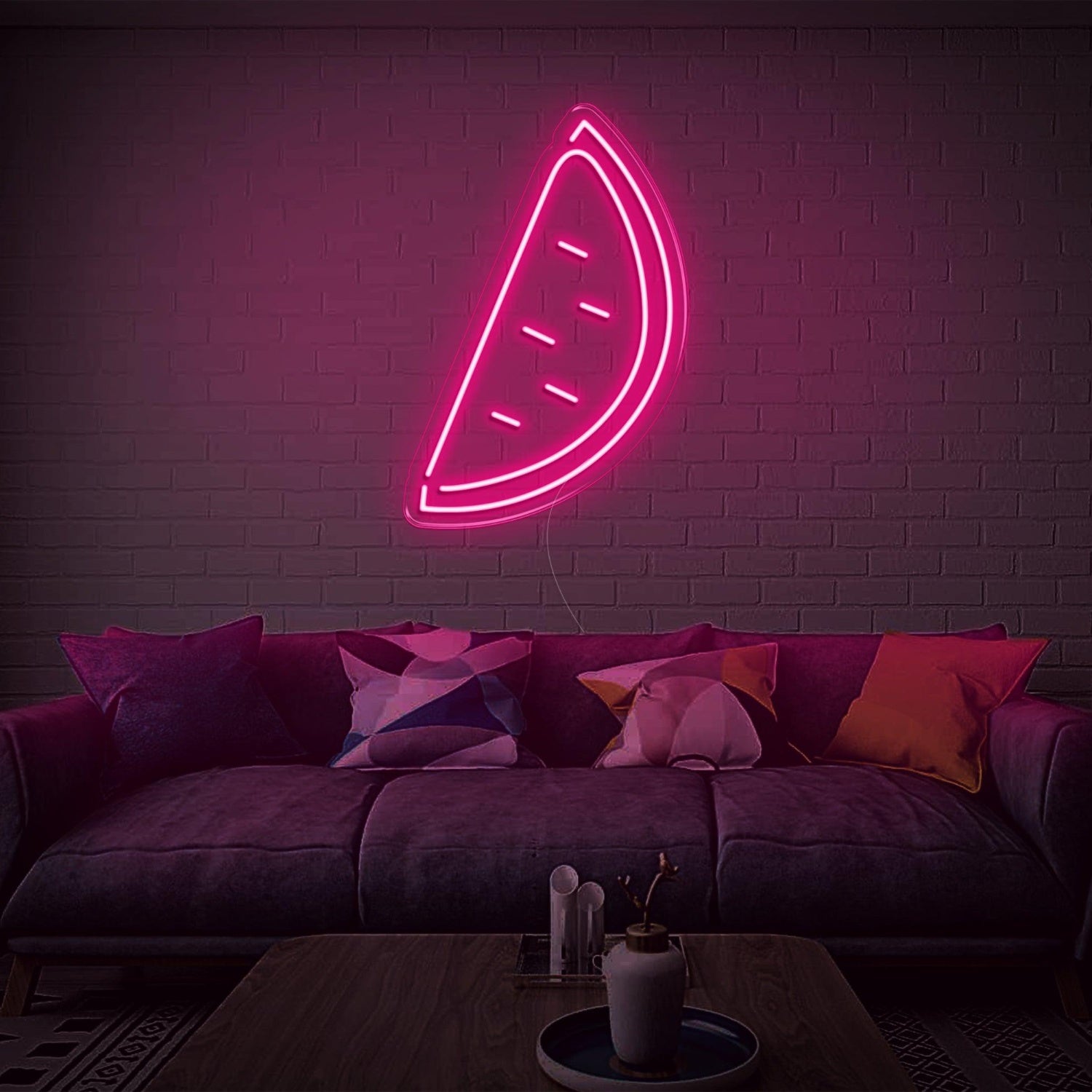 Bright Green Watermelon Slice Led Neon Sign For Home Cafe Decor | Shineneon