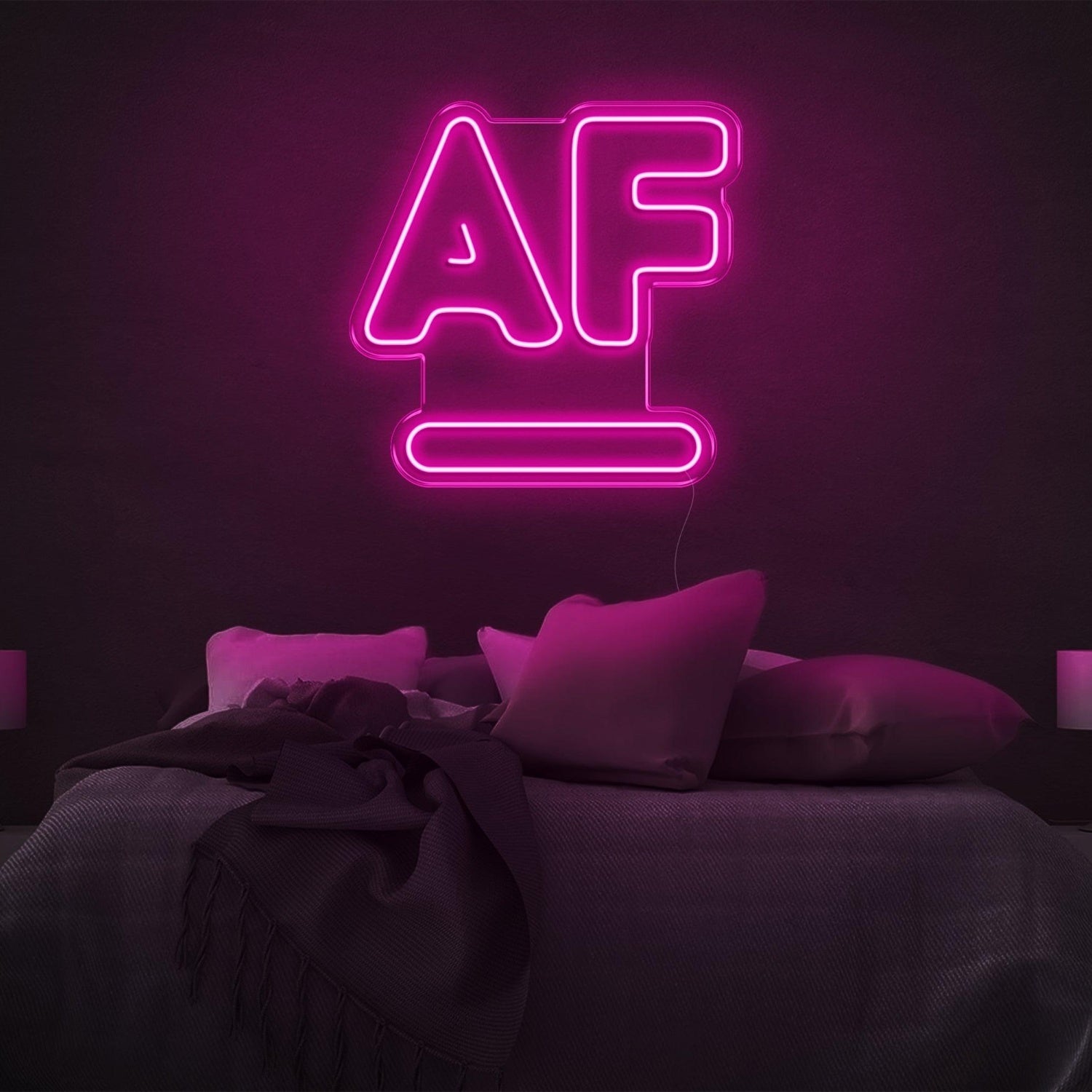 Bright Pink Af Led Neon Sign For Modern Bedroom Decor | Shineneon