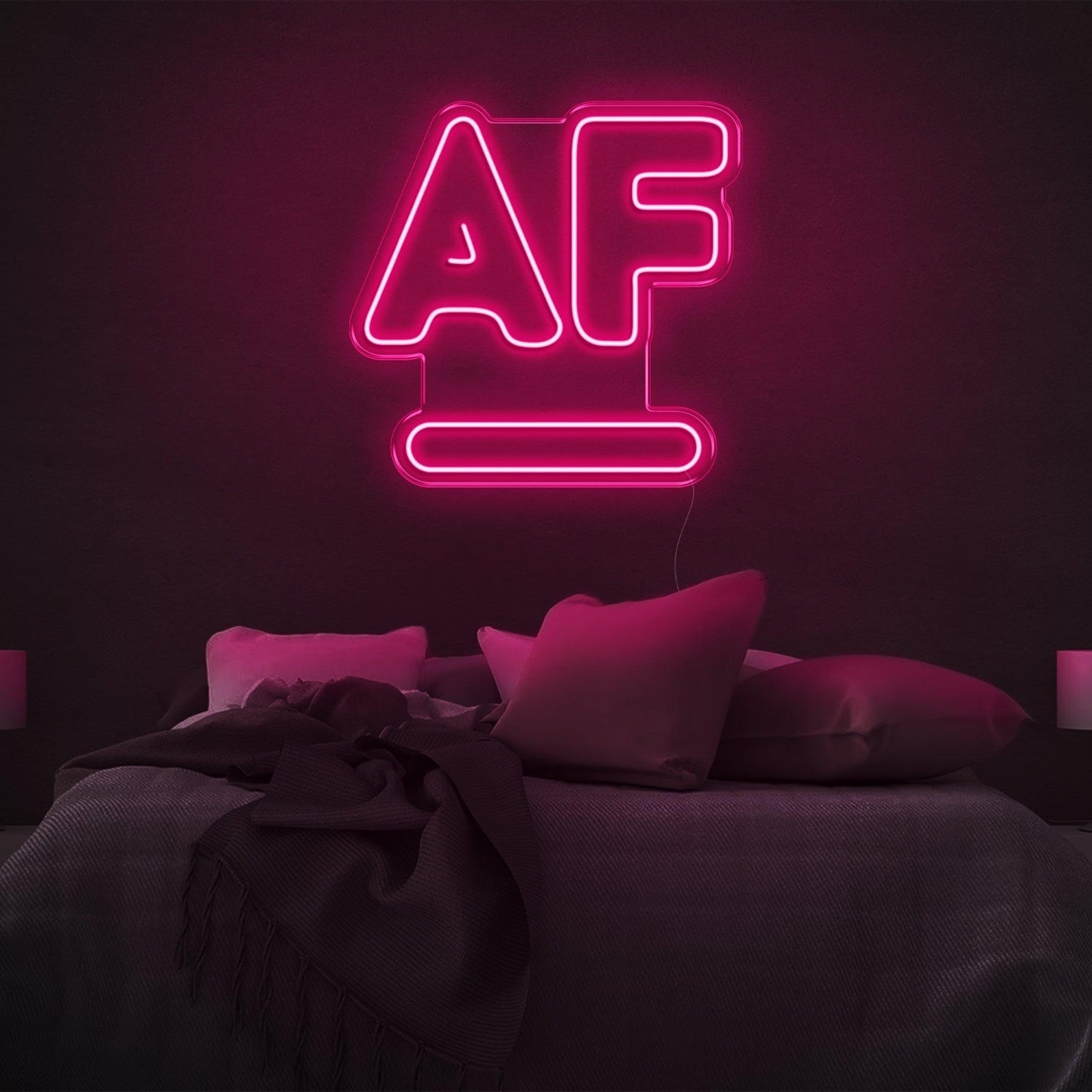 Bright Pink Af Led Neon Sign For Modern Bedroom Decor | Shineneon
