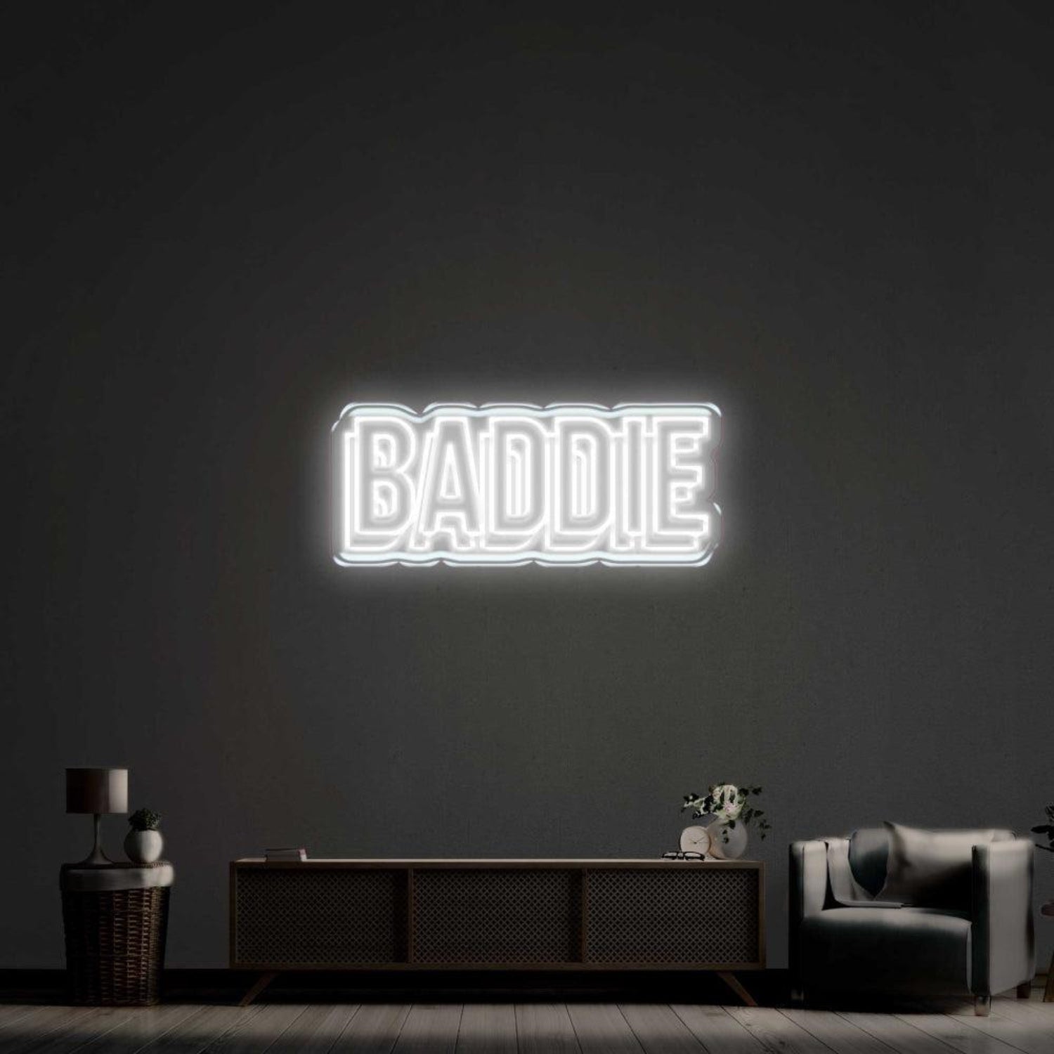 Bright Pink Baddie Led Neon Sign For Trendy Home Decor | Shineneon