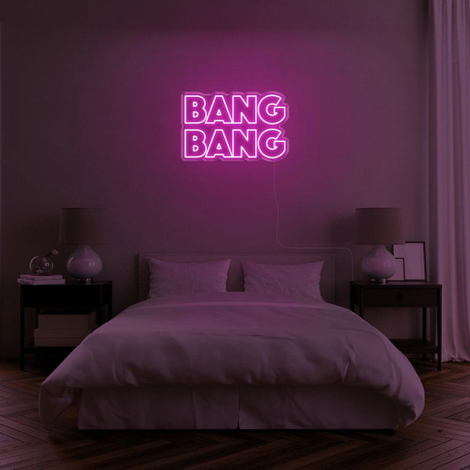 Bright Pink Bang Bang Bold Sans-Serif Led Neon Sign For Bedroom Wall Decor | Shineneon