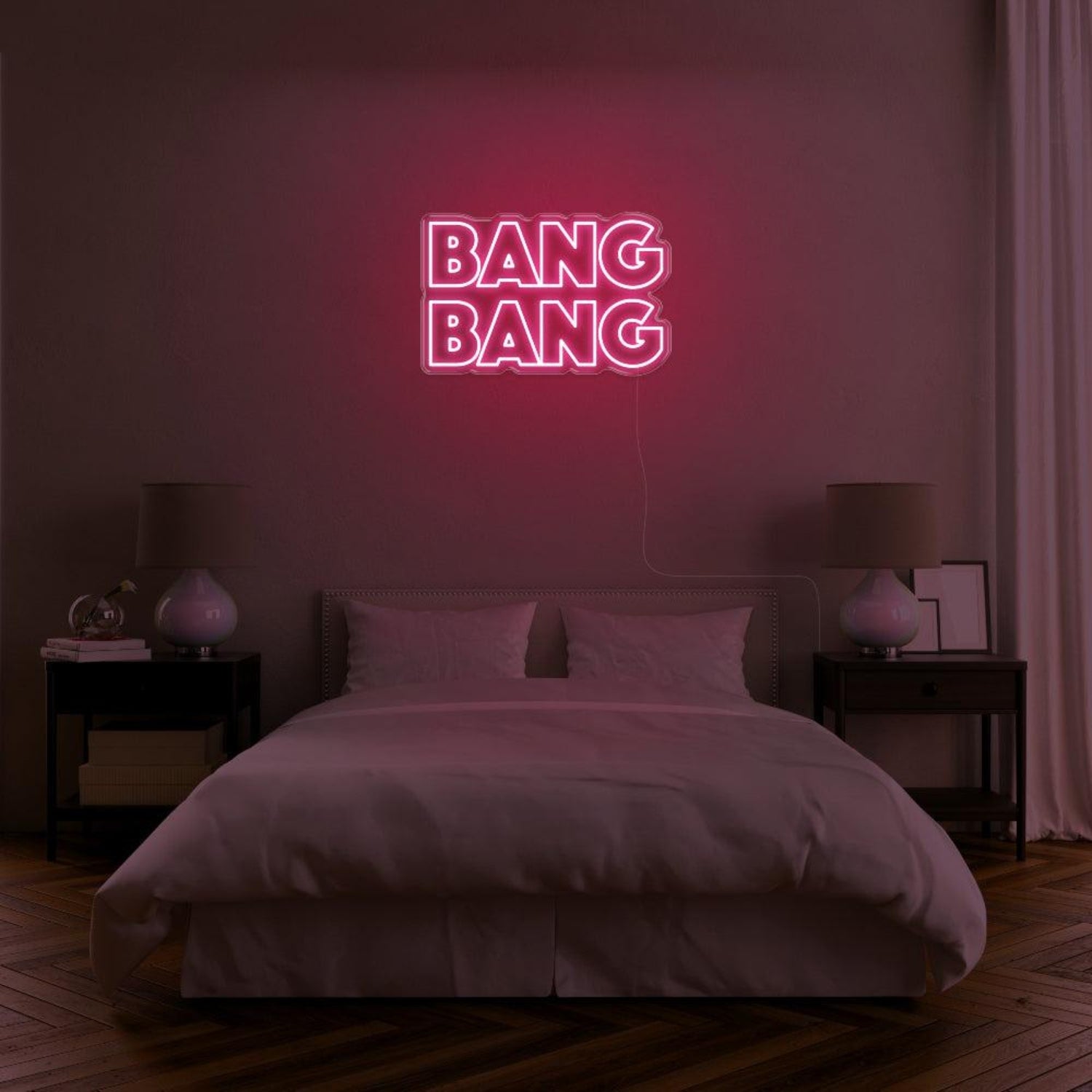 Bright Pink Bang Bang Bold Sans-Serif Led Neon Sign For Bedroom Wall Decor | Shineneon