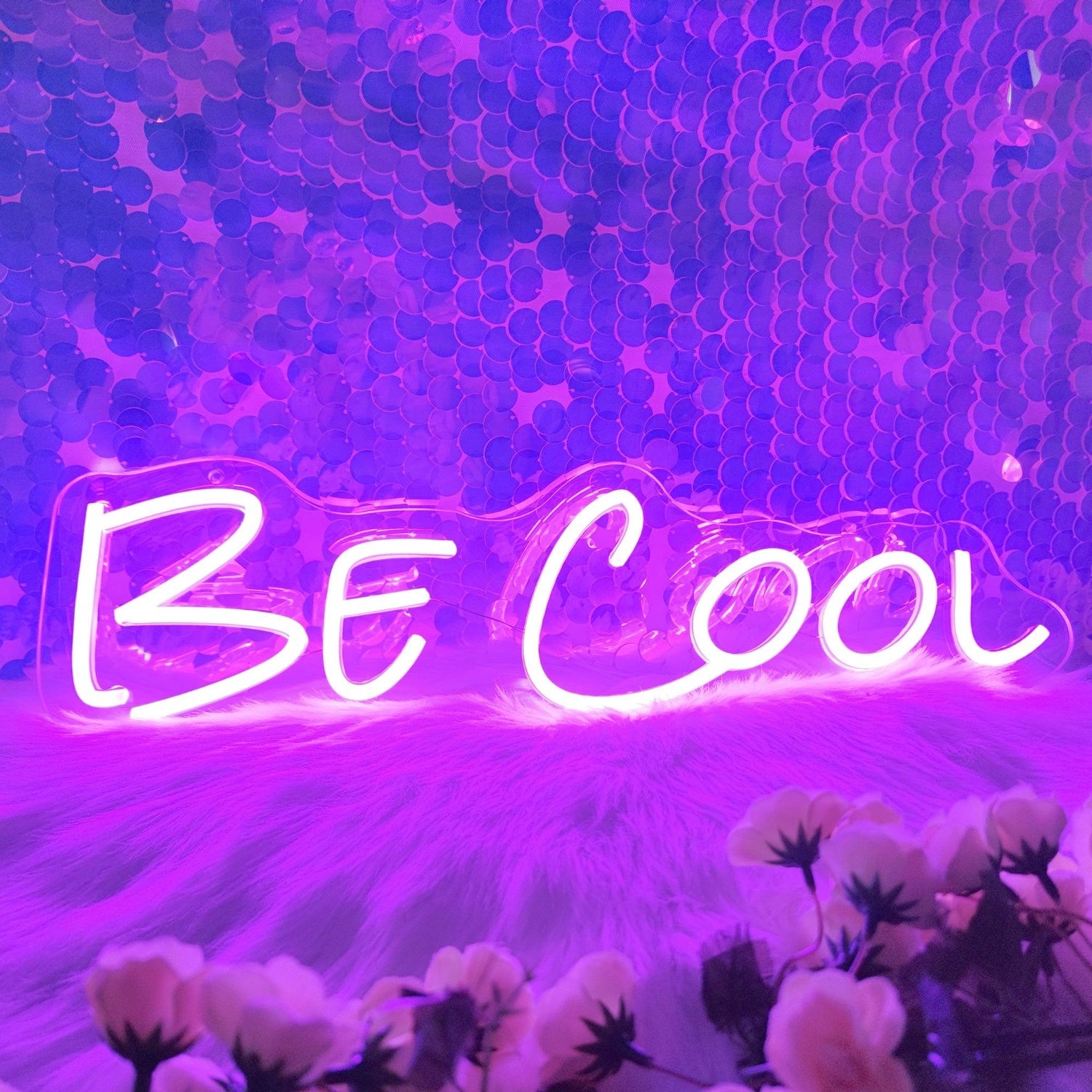 Bright Pink Be Cool Led Neon Sign For Bedroom Studio Cafe Wall Decor | Shineneon