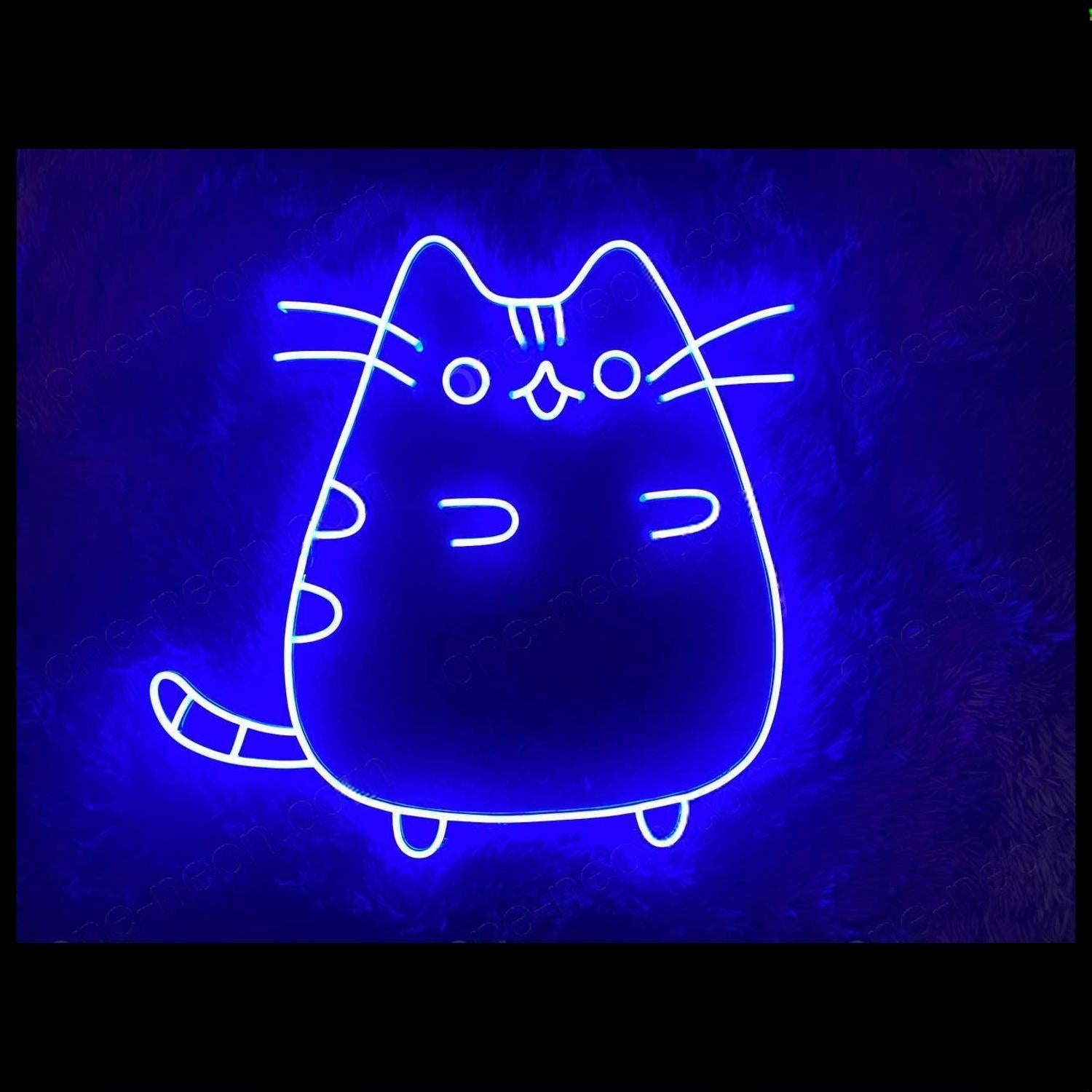 Bright Pink Cartoon Cat Led Neon Sign For Pet Cafe Indoor Decor | Shineneon