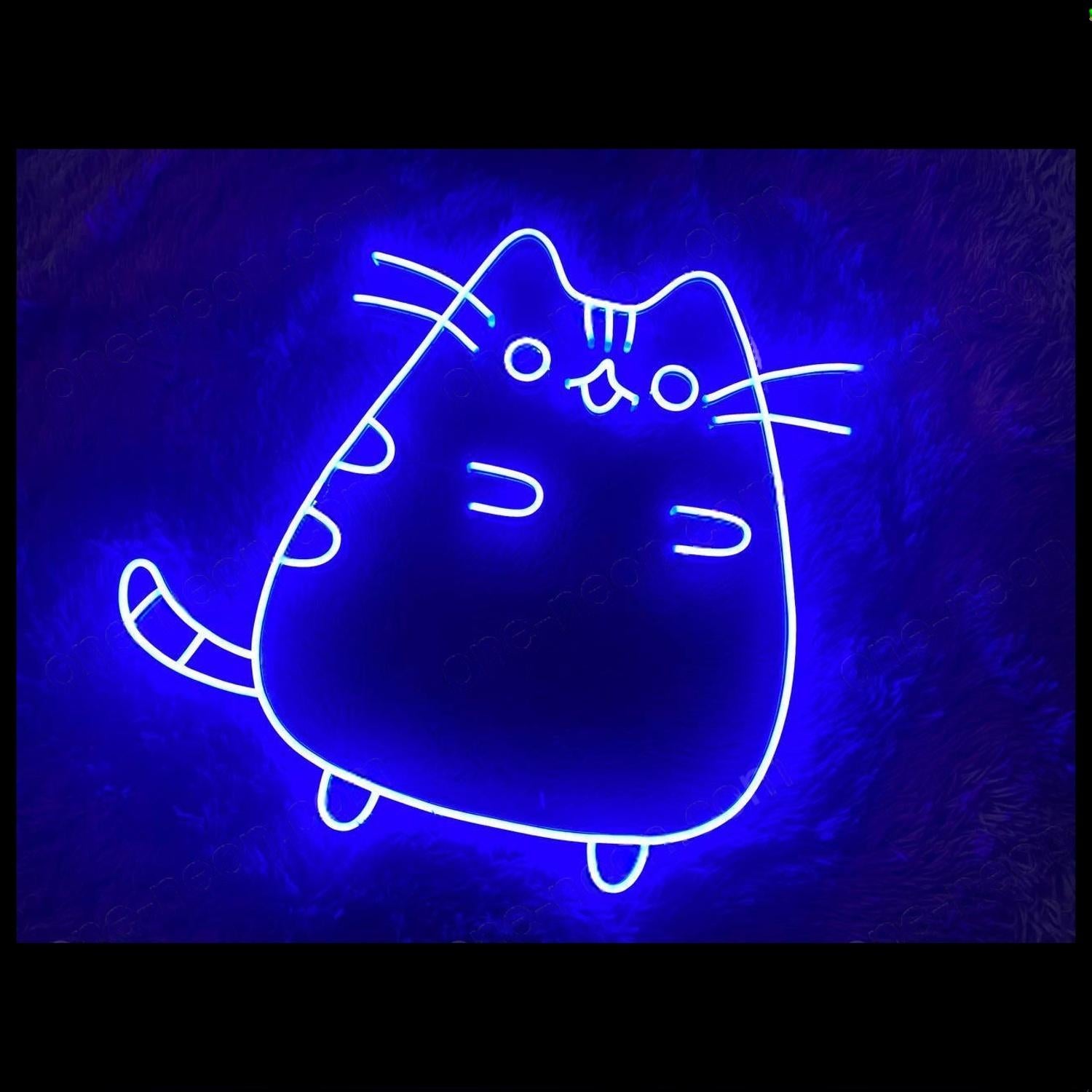 Bright Pink Cartoon Cat Led Neon Sign For Pet Cafe Indoor Decor | Shineneon
