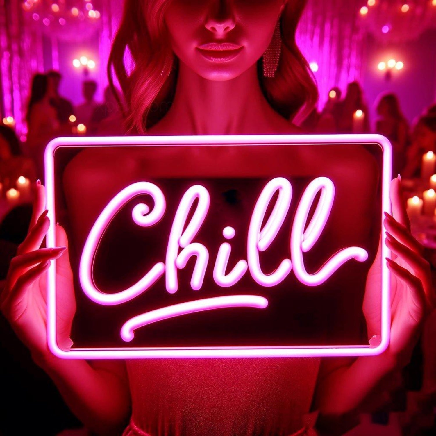 Bright Pink Chill Script Led Neon Sign For Stylish Party Bar Ambiance | Shineneon