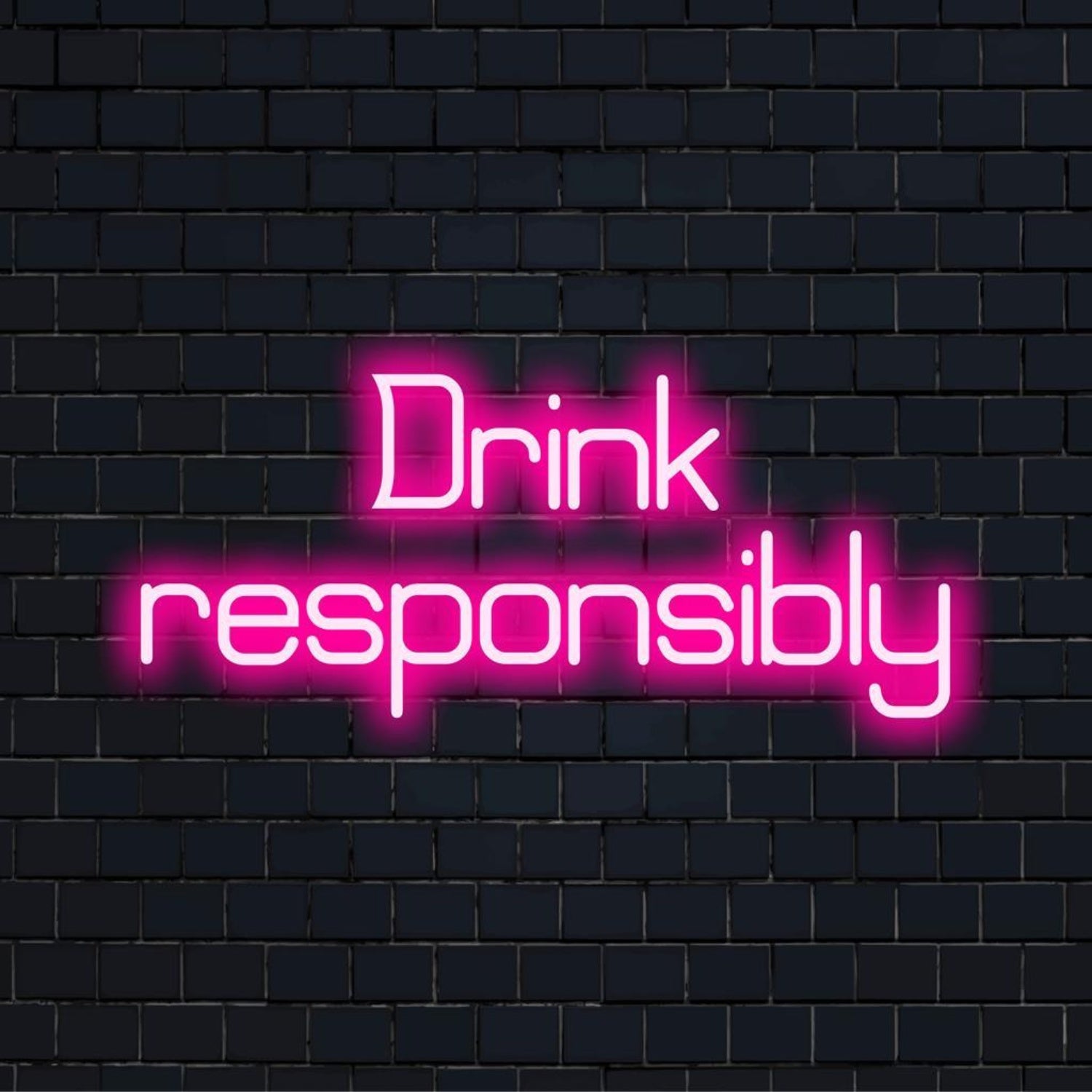 Bright Pink Drink Responsibly Led Neon Sign For Bar Restaurant Decor | Shineneon