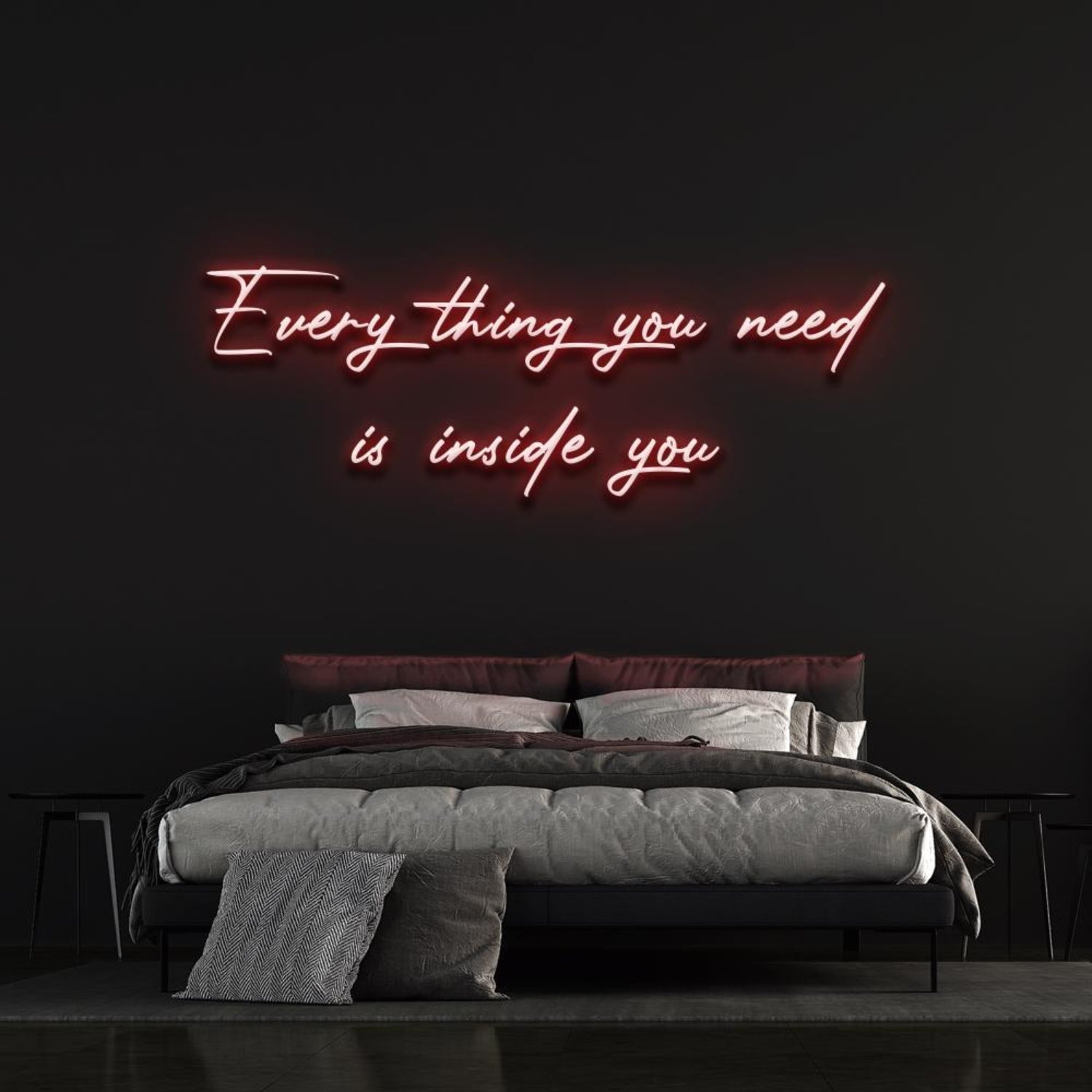Bright Pink Everything You Need Is Inside You Led Neon Sign Bedroom Wall Decor | Shineneon