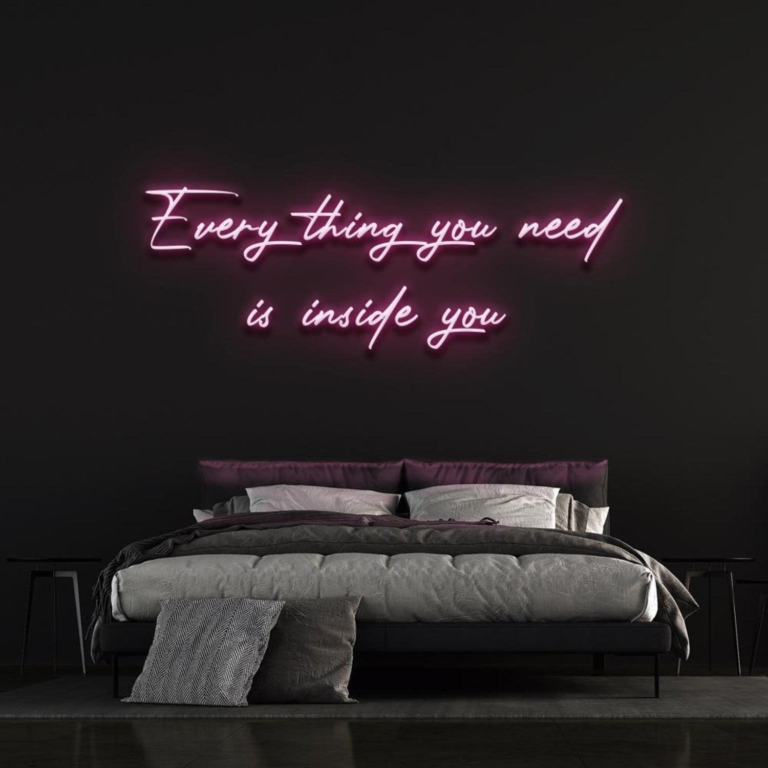 Bright Pink Everything You Need Is Inside You Led Neon Sign Bedroom Wall Decor | Shineneon