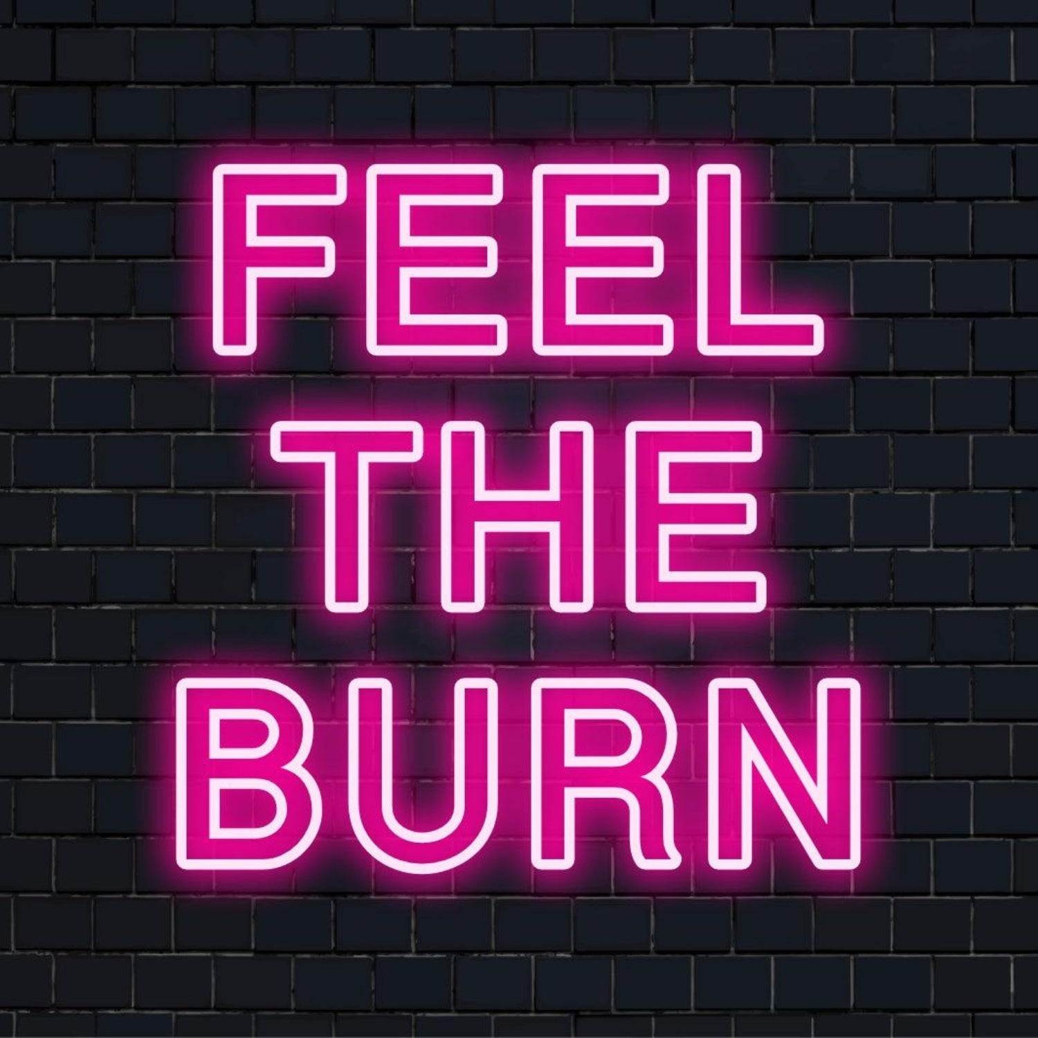 Bright Pink Feel The Burn Led Neon Sign For Gym Studio Decor | Shineneon