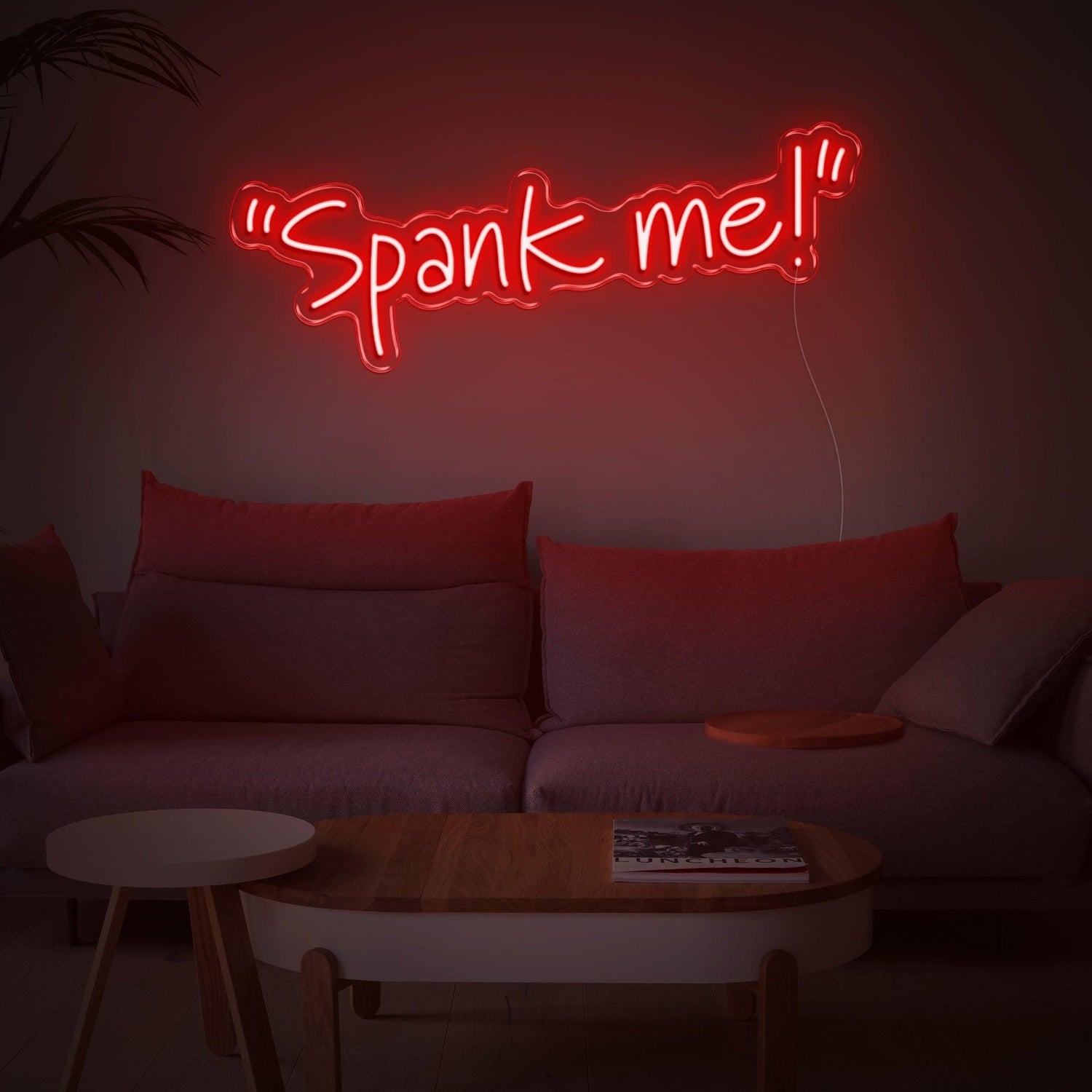 Bright Pink Handwritten Spank Me Led Neon Sign For Home Decor | Shineneon