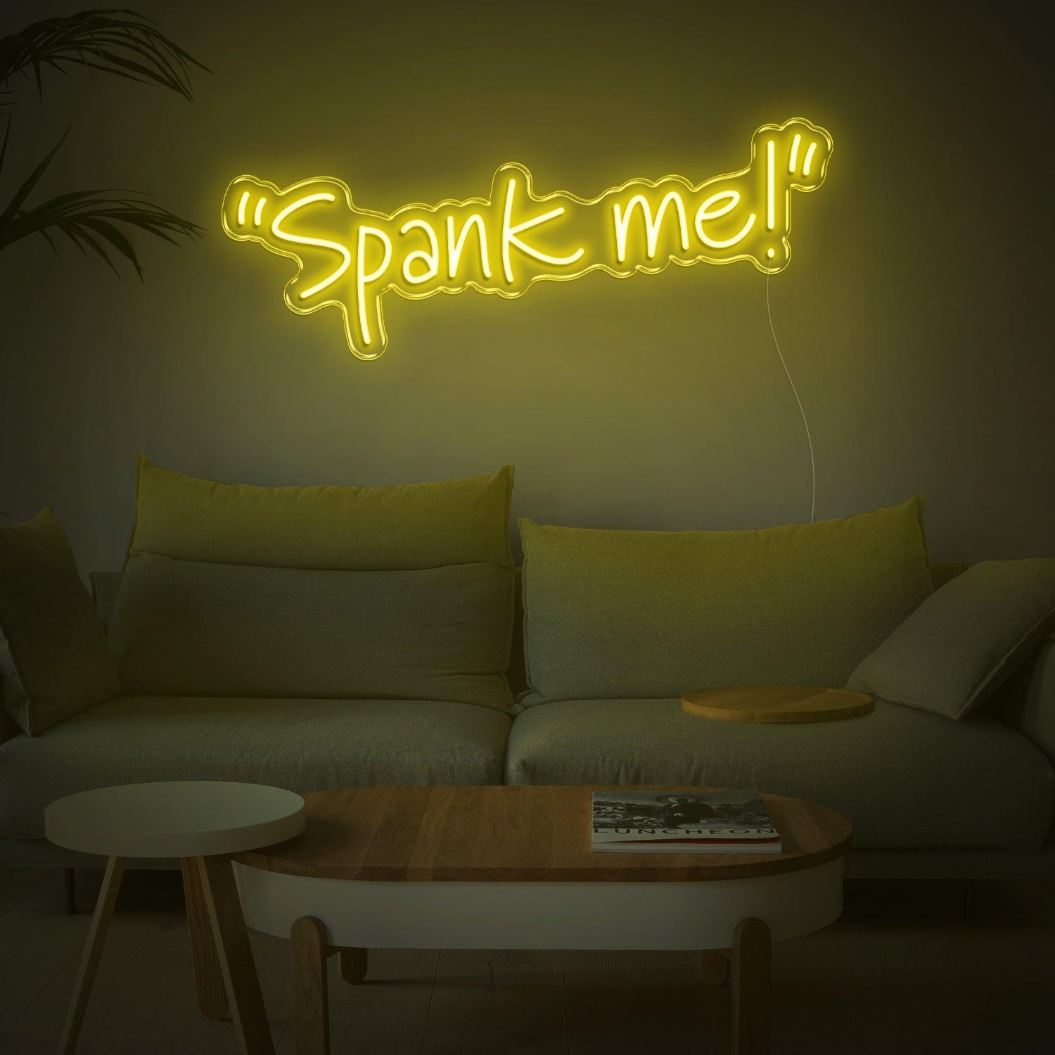 Bright Pink Handwritten Spank Me Led Neon Sign For Home Decor | Shineneon