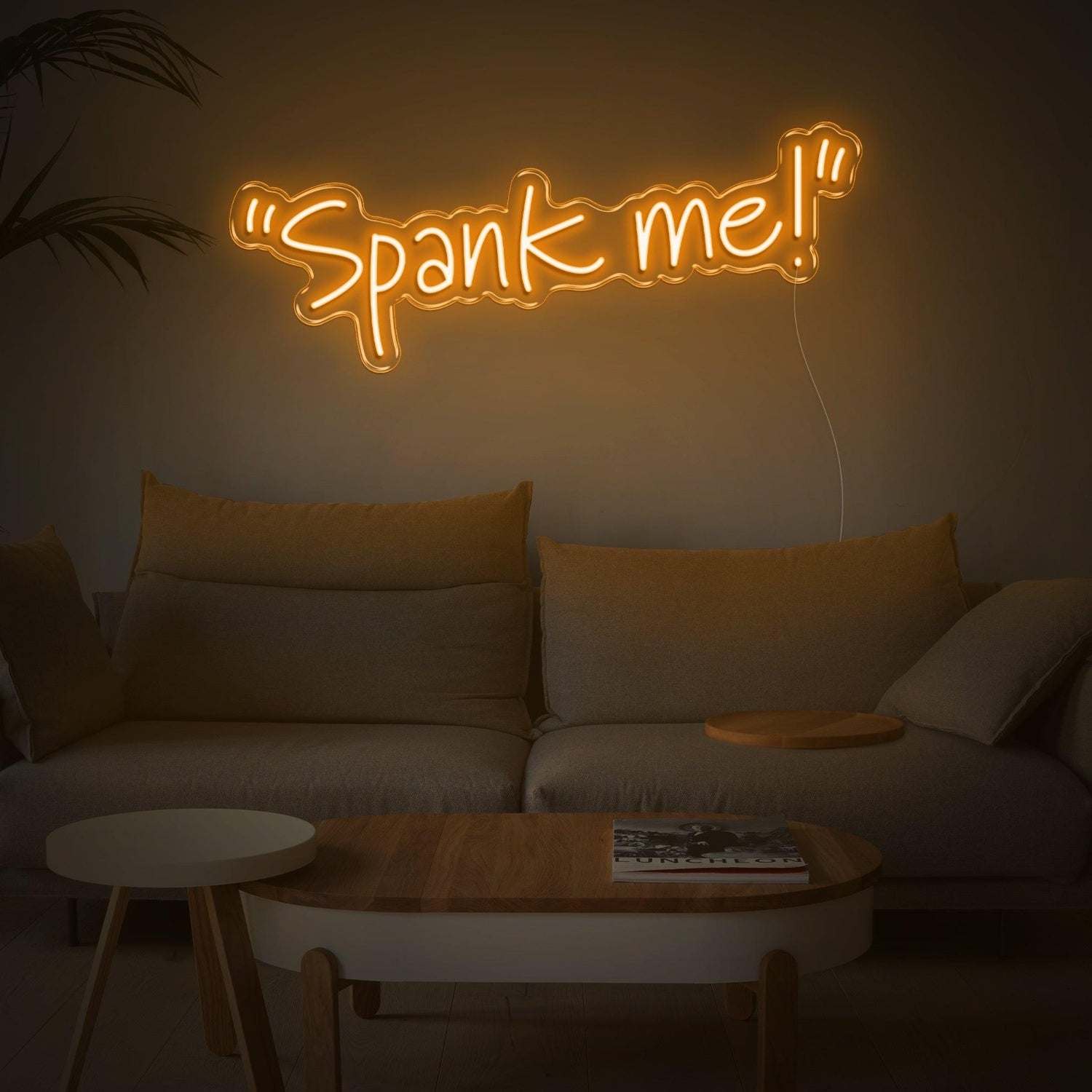 Bright Pink Handwritten Spank Me Led Neon Sign For Home Decor | Shineneon