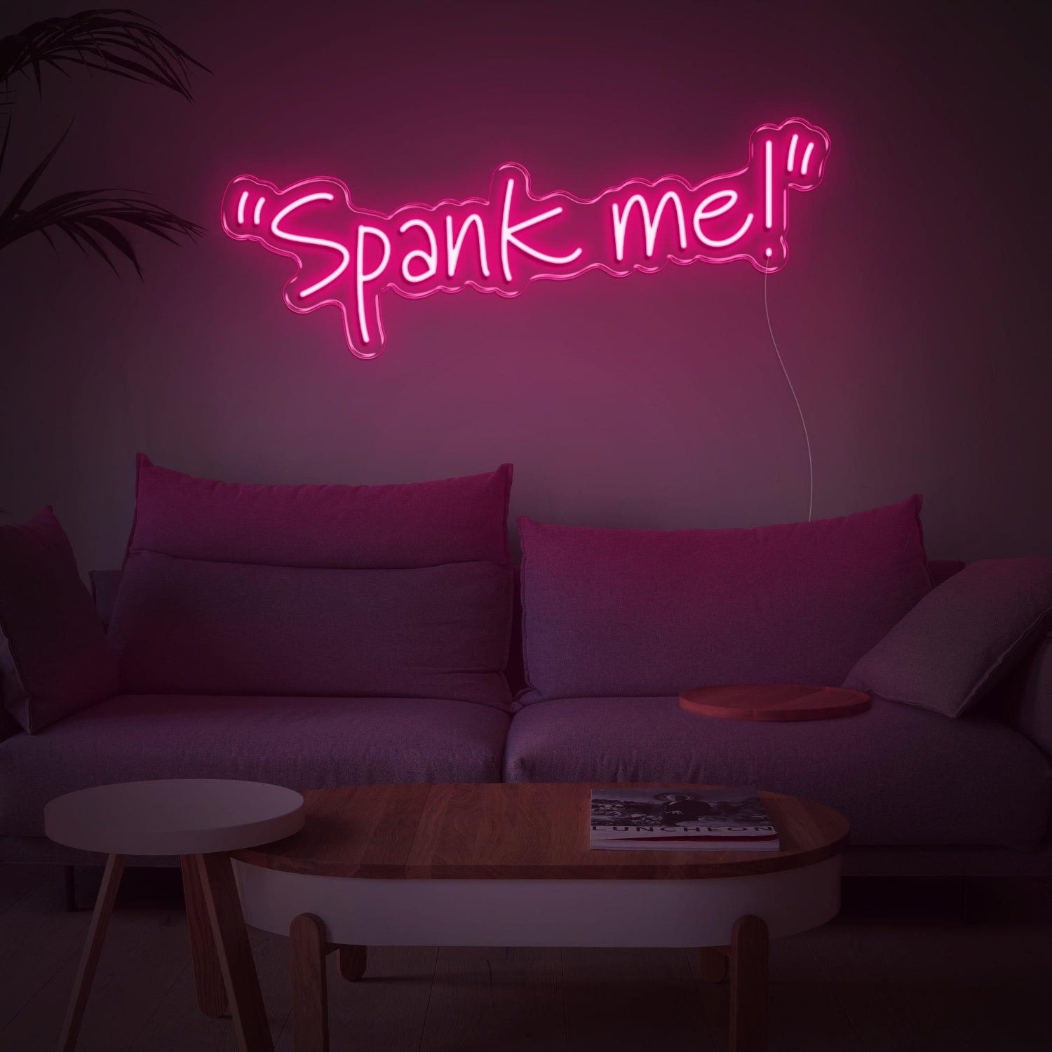 Bright Pink Handwritten Spank Me Led Neon Sign For Home Decor | Shineneon