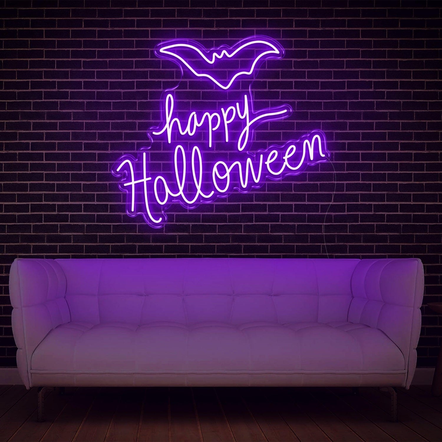 Bright Pink Happy Halloween Bat Led Neon Sign Glowing Wall Decor For Festive Home | Shineneon