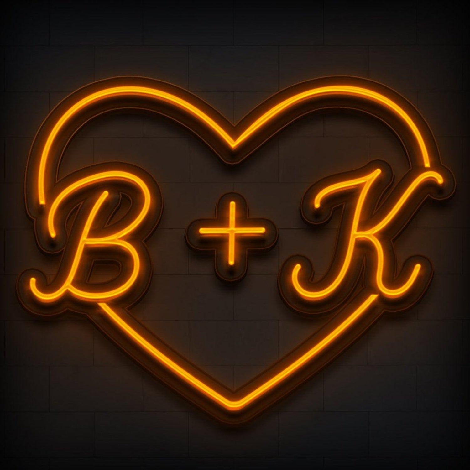 Bright Pink Heart Script B+k Led Neon Sign For Wedding Romantic Home Decor | Shineneon
