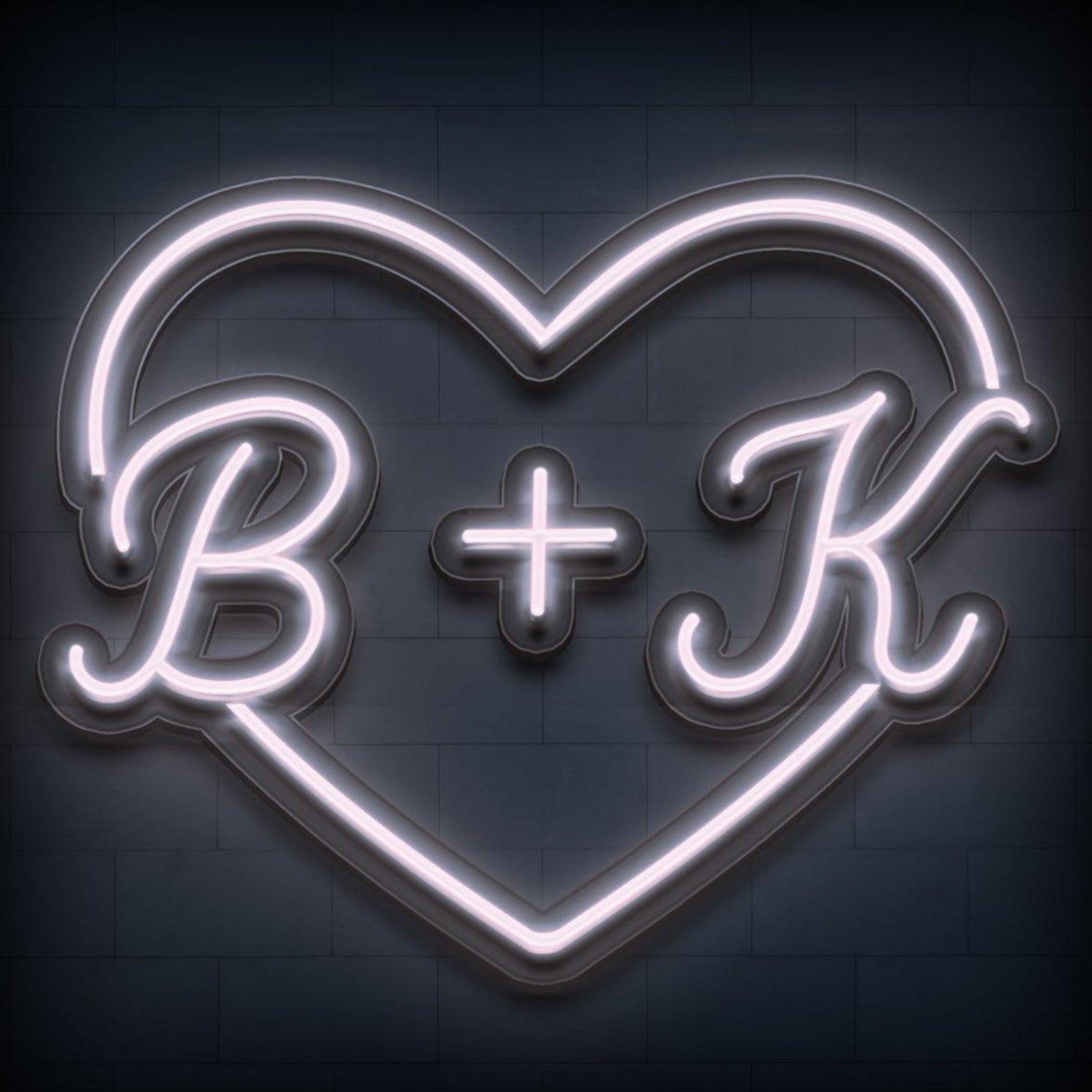 Bright Pink Heart Script B+k Led Neon Sign For Wedding Romantic Home Decor | Shineneon