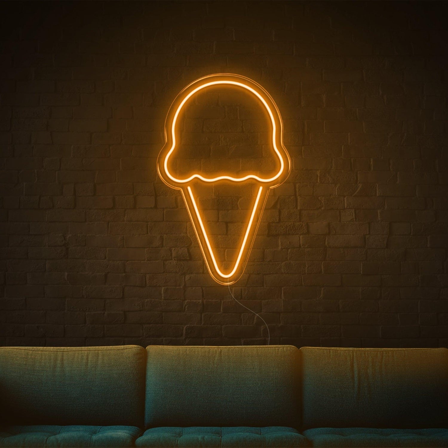 Bright Pink Ice Cream Cone Led Neon Sign For Home Cafe Decor | Shineneon