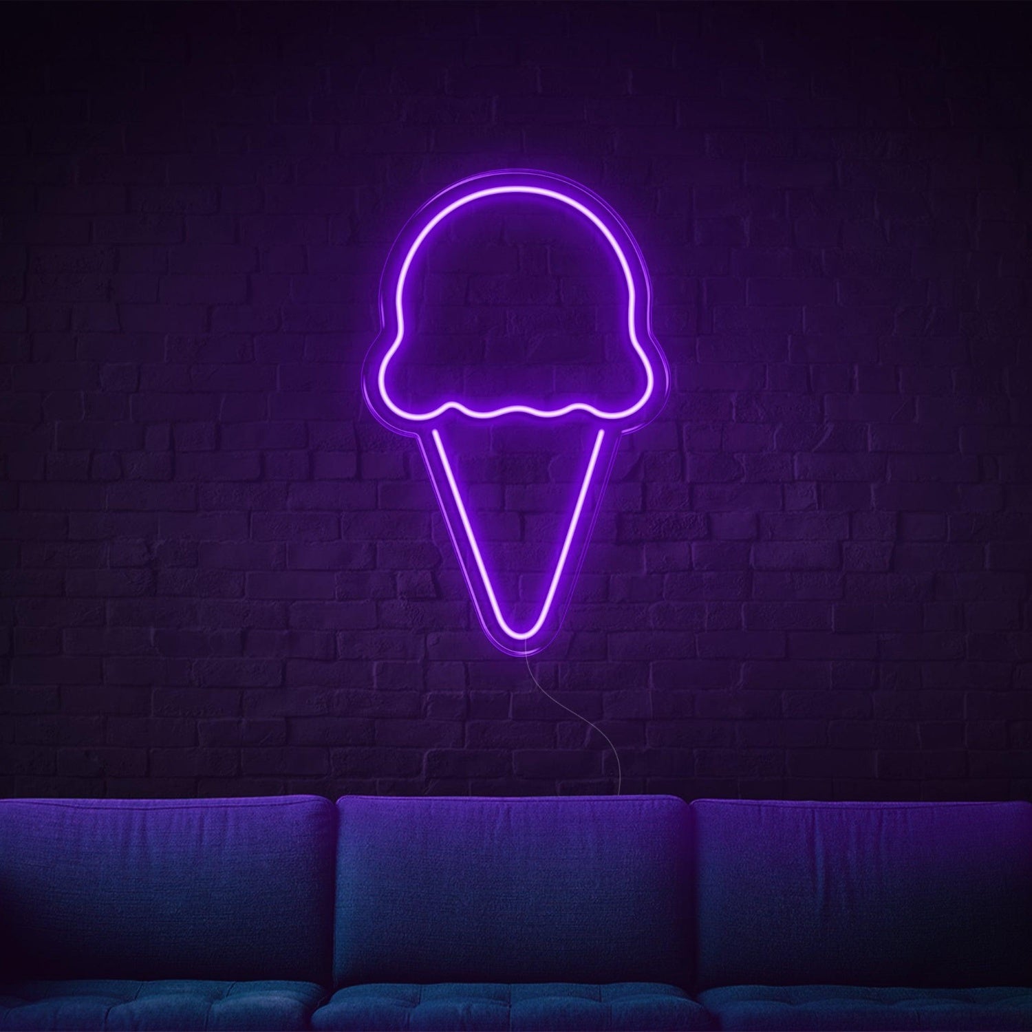 Bright Pink Ice Cream Cone Led Neon Sign For Home Cafe Decor | Shineneon