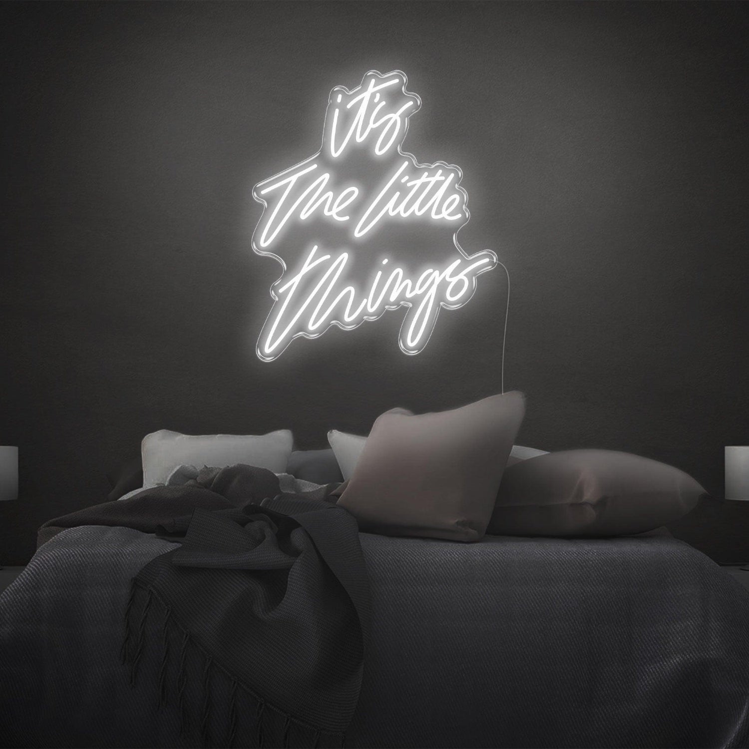 Bright Pink Its The Little Things Led Neon Sign Bedroom Decor | Shineneon