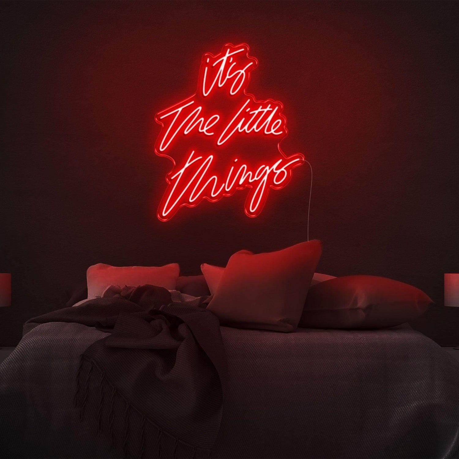 Bright Pink Its The Little Things Led Neon Sign Bedroom Decor | Shineneon