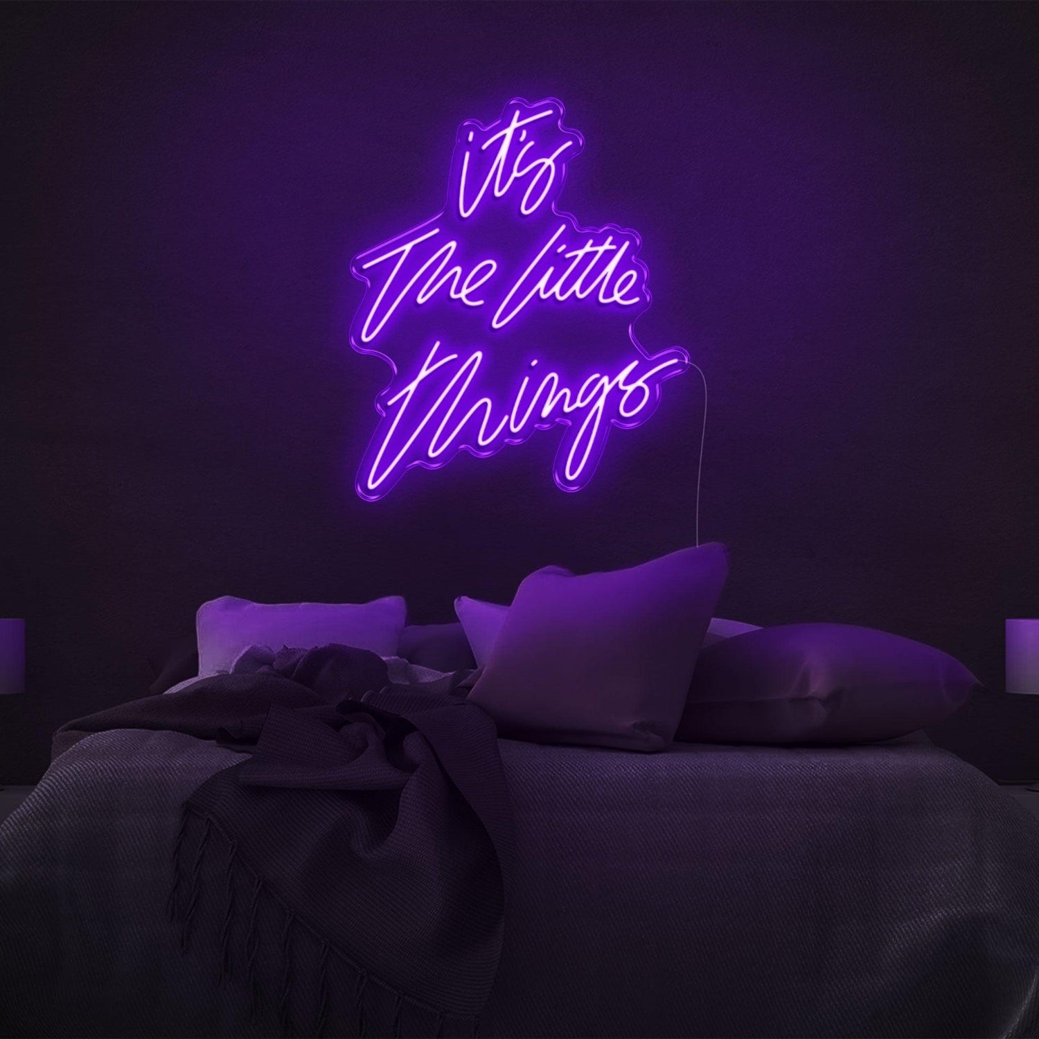 Bright Pink Its The Little Things Led Neon Sign Bedroom Decor | Shineneon