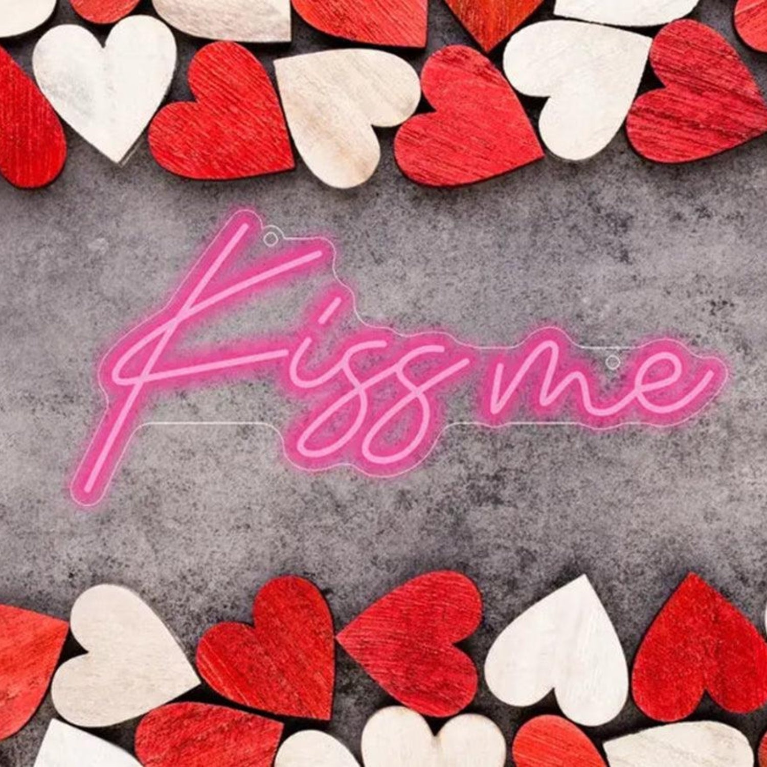 Bright Pink Kiss Me LED Neon Sign for Romantic Bedroom Valentine Decor | Shineneon