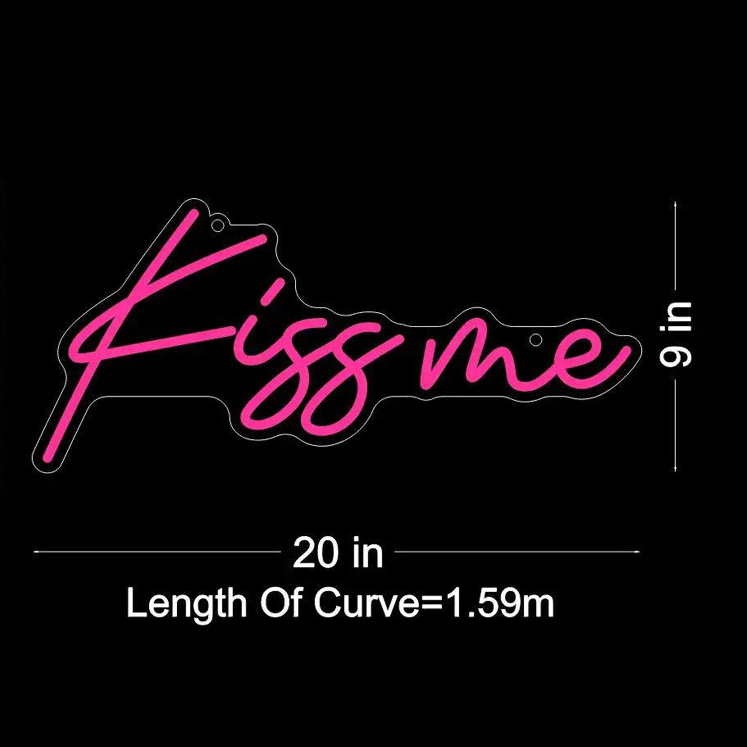 Bright Pink Kiss Me LED Neon Sign for Romantic Bedroom Valentine Decor | Shineneon