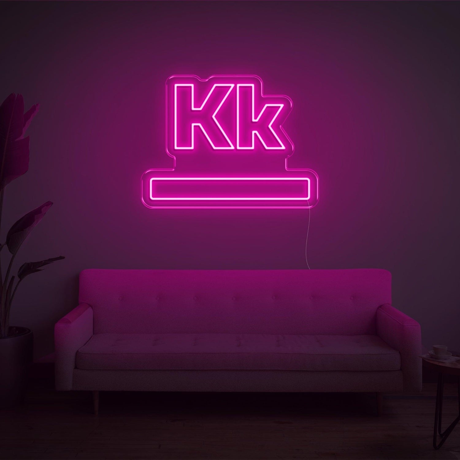 Bright Pink Kk Modern Led Neon Sign For Home Studio Commercial Decor | Shineneon