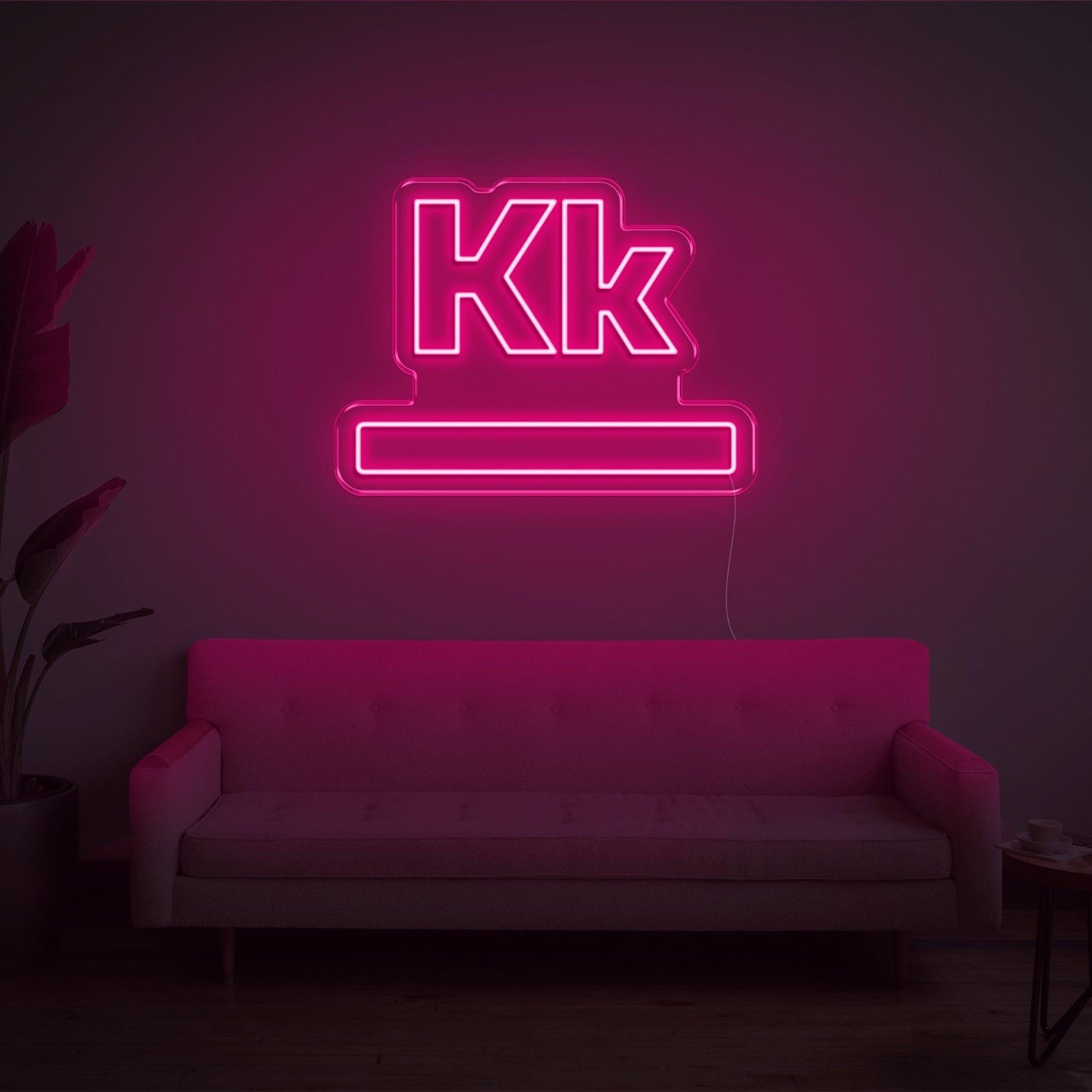 Bright Pink Kk Modern Led Neon Sign For Home Studio Commercial Decor | Shineneon