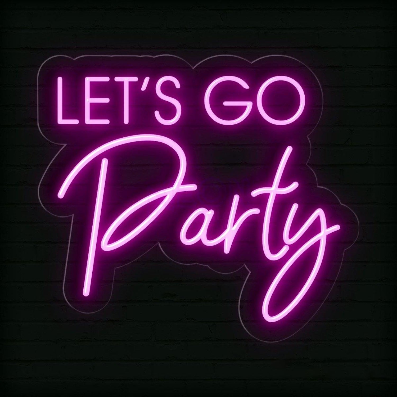 Bright Pink Lets Go Party Led Neon Sign For Bars Events | Shineneon