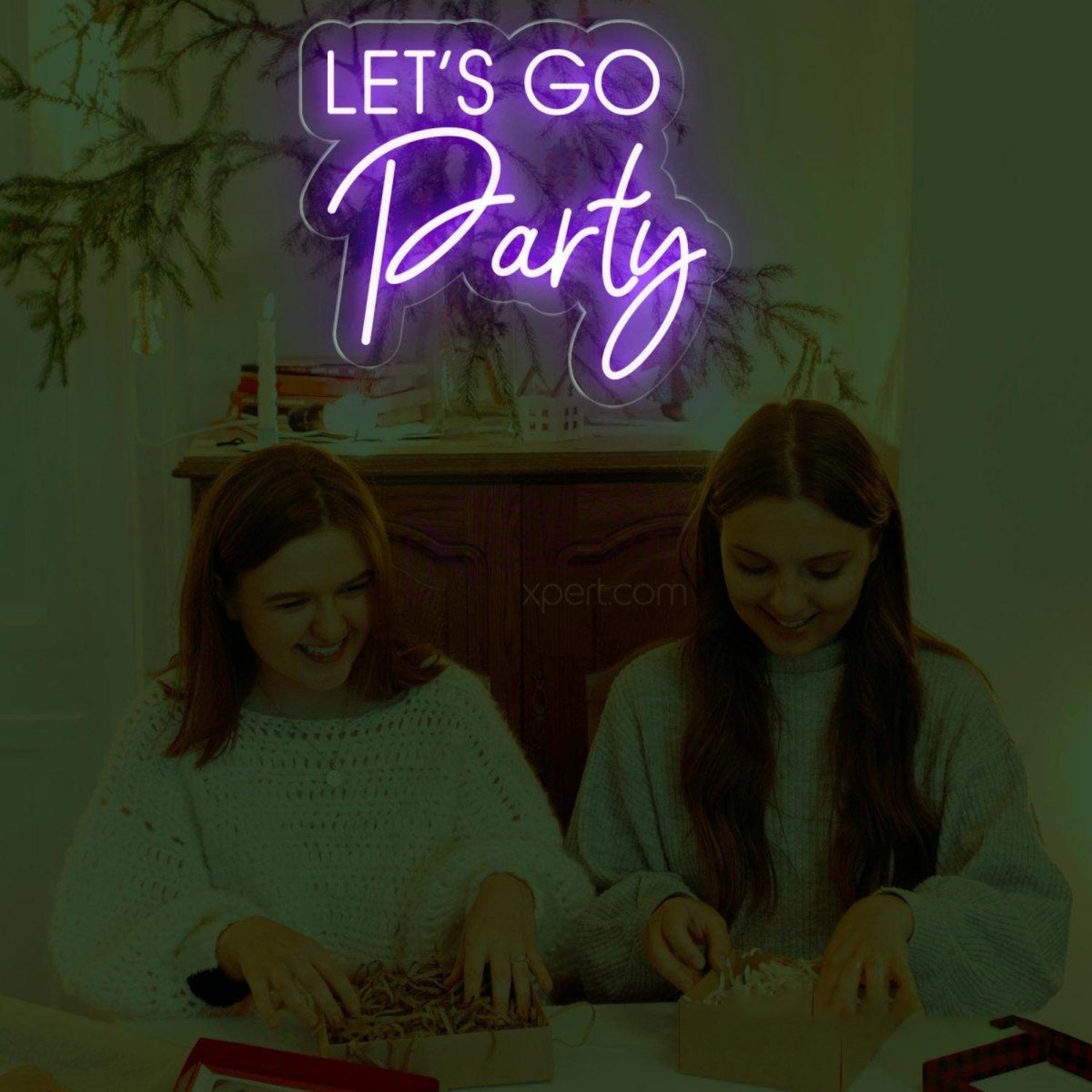 Bright Pink Lets Go Party Led Neon Sign For Bars Events | Shineneon