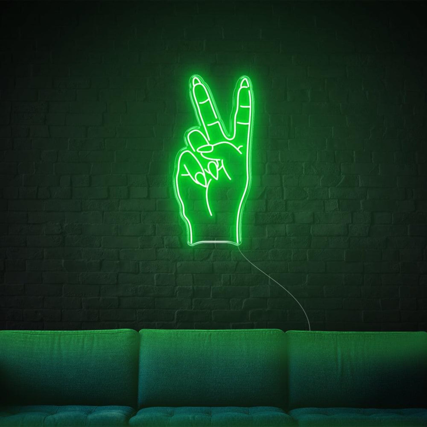 Bright Pink Peace V-Sign Led Neon Sign For Home Bar Wall Decor | Shineneon