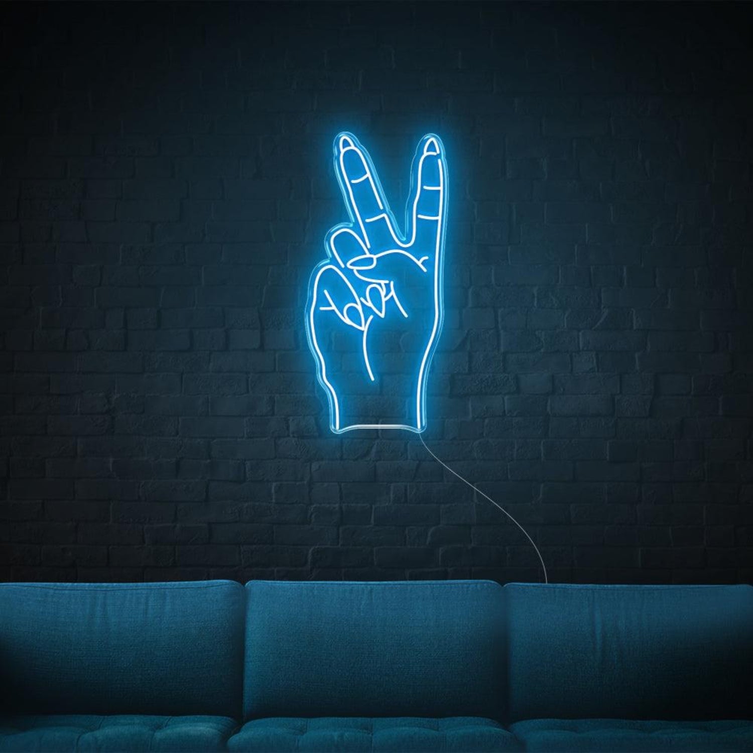 Bright Pink Peace V-Sign Led Neon Sign For Home Bar Wall Decor | Shineneon