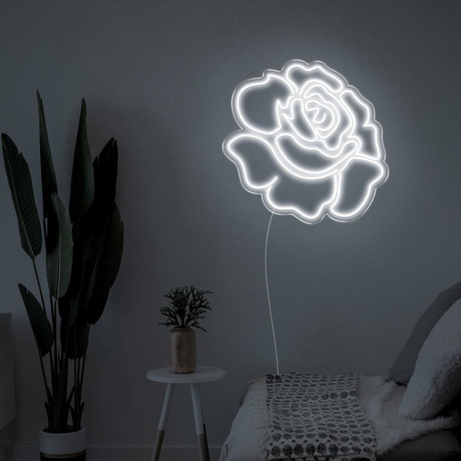 Bright Pink Rose Flower Led Neon Sign For Bedroom Wall Decor | Shineneon