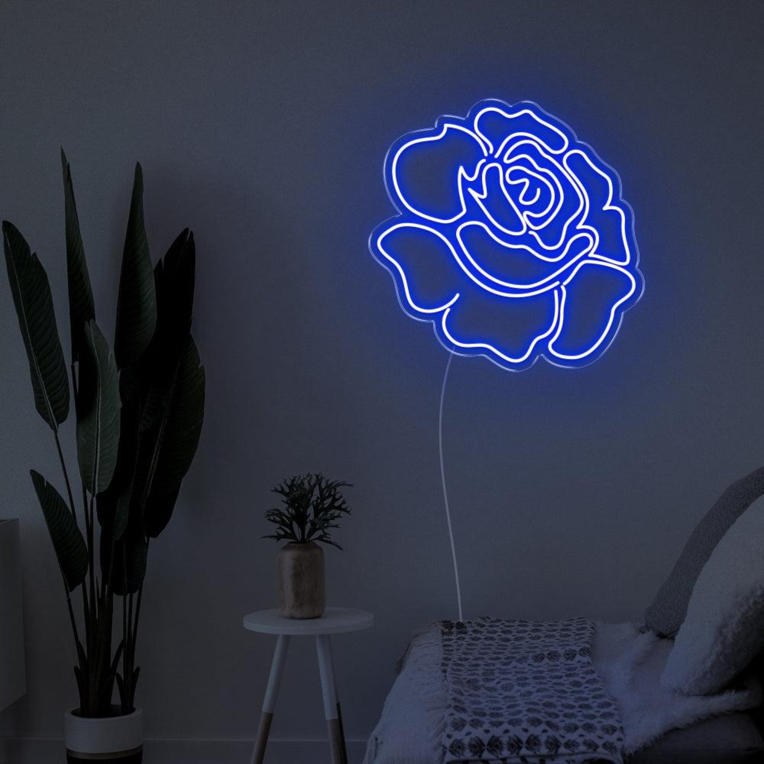 Bright Pink Rose Flower Led Neon Sign For Bedroom Wall Decor | Shineneon