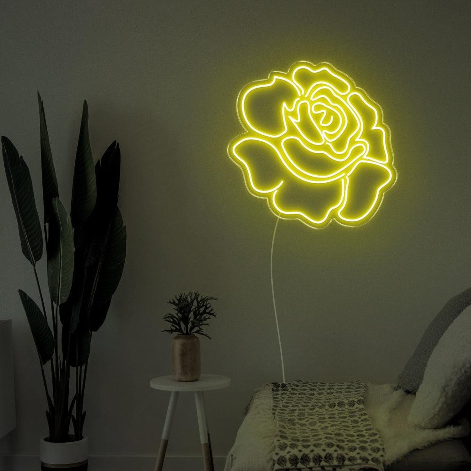 Bright Pink Rose Flower Led Neon Sign For Bedroom Wall Decor | Shineneon