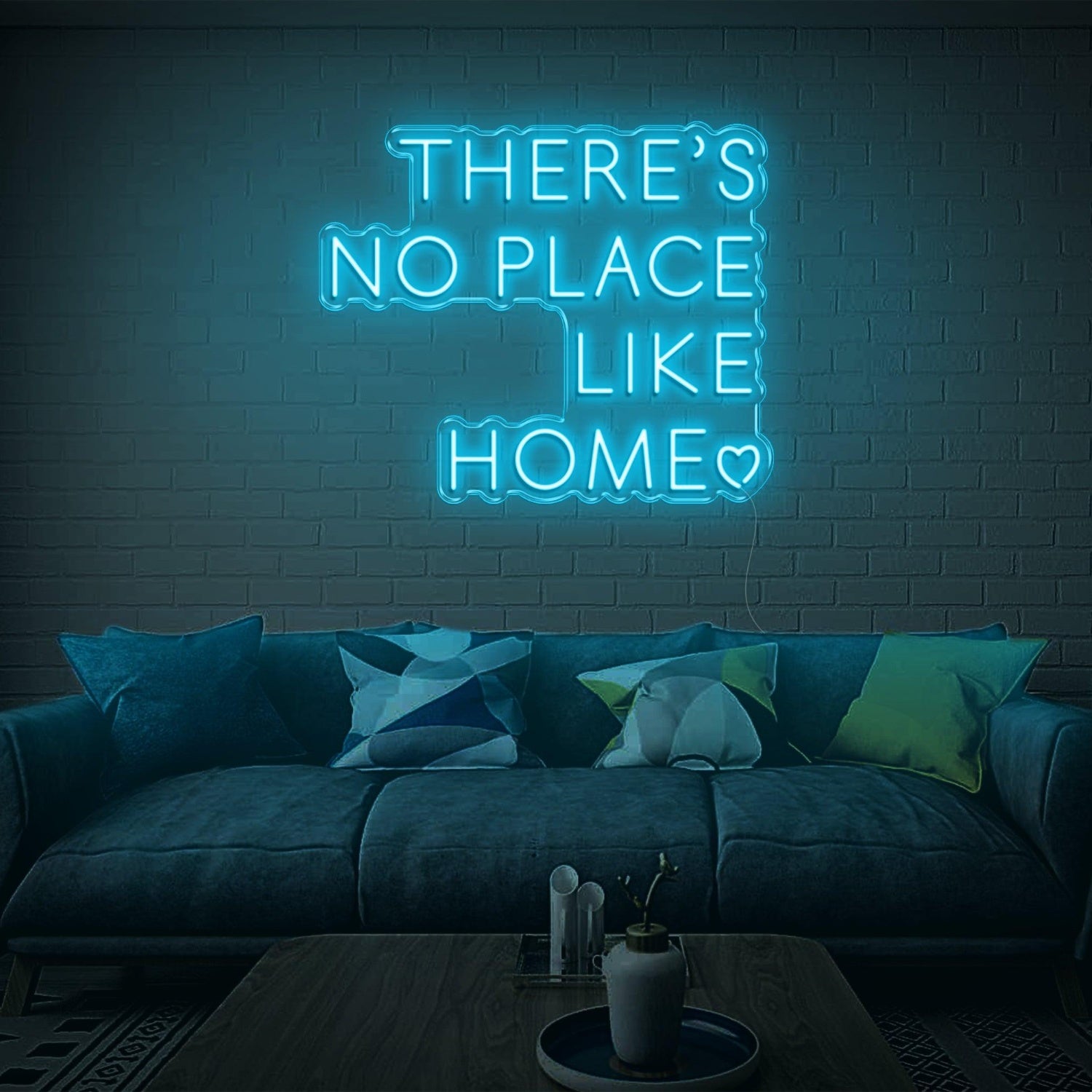 Bright Pink Theres No Place Like Home Led Neon Sign For Living Room Decor | Shineneon