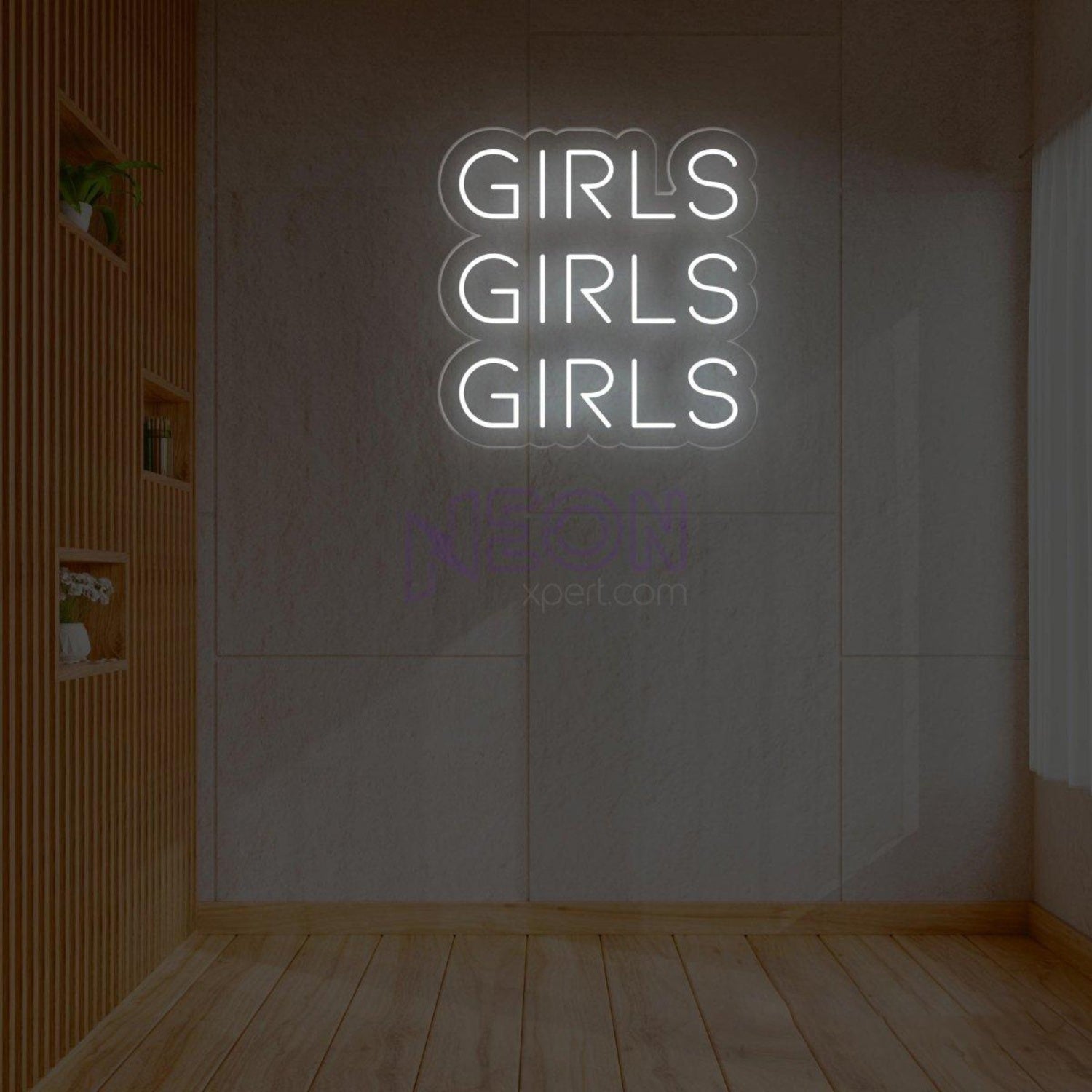 Bright Pink Trio Girls Led Neon Sign For Girls Bedroom Cafe Decor | Shineneon