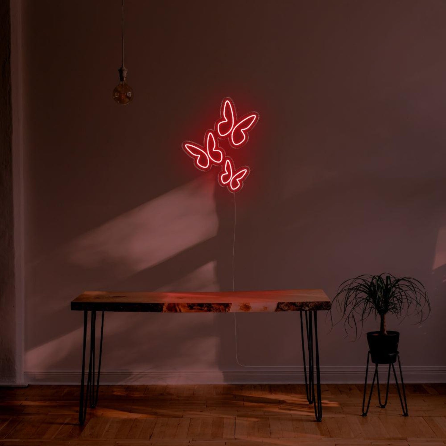 Bright Pink Triple Butterflies Led Neon Sign For Modern Home Decor | Shineneon