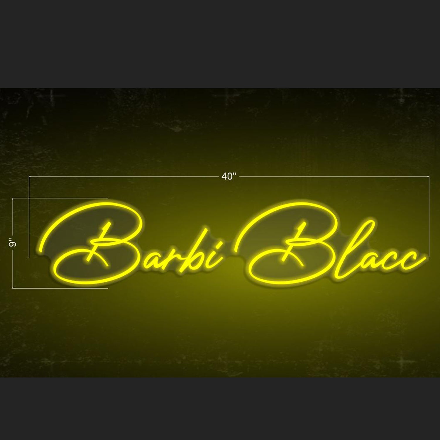 Bright Yellow Barbi Blacc Led Neon Sign For Bar Decor | Shineneon
