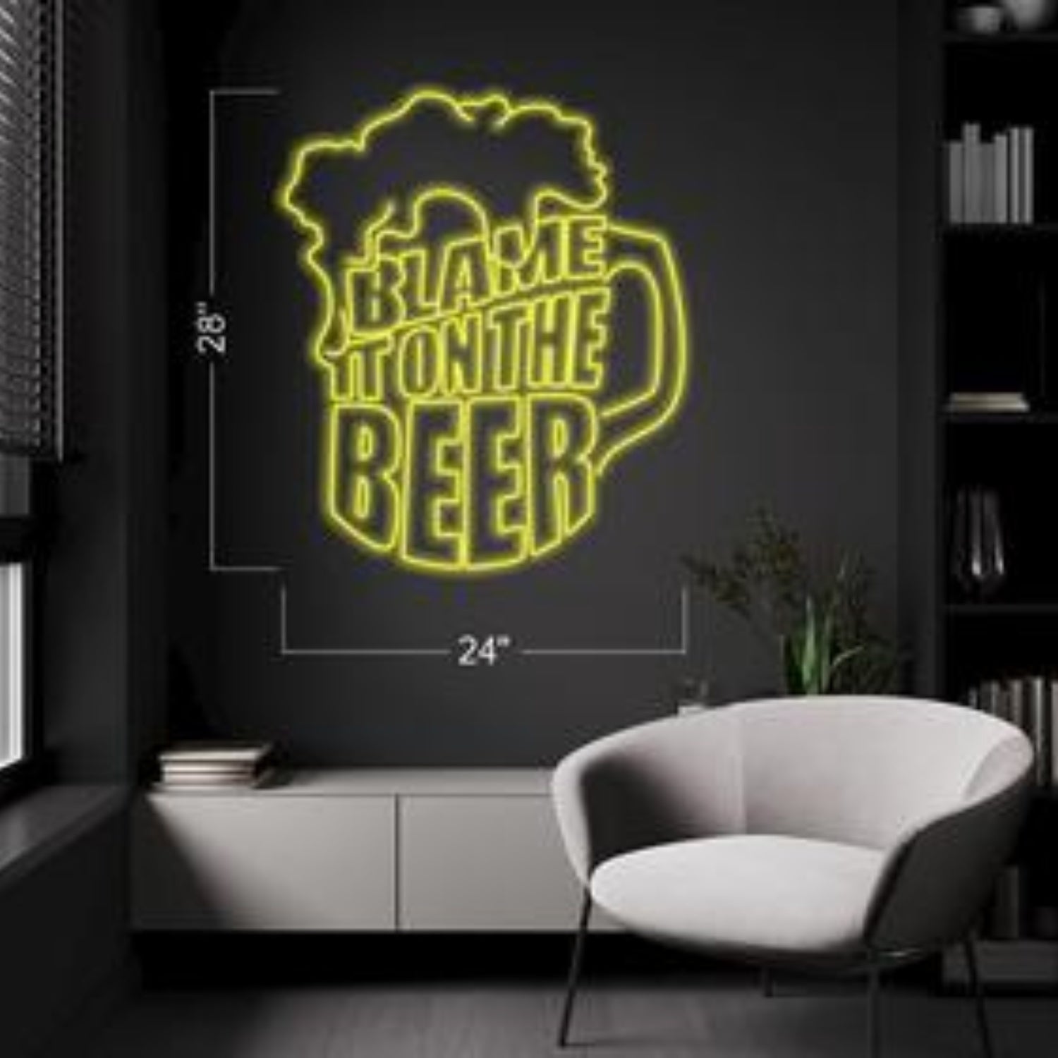 Bright Yellow Beer Mug Humor Led Neon Sign For Home Bar Decor | Shineneon