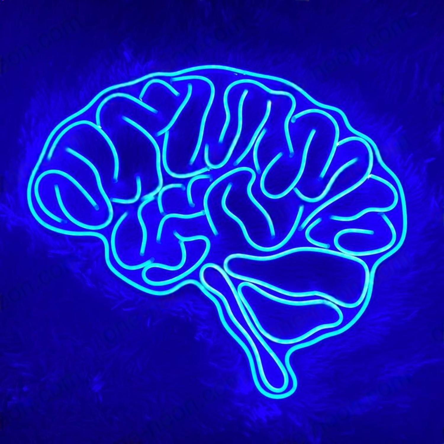 Bright Yellow Brain Art Led Neon Sign For Tech Spaces | Shineneon