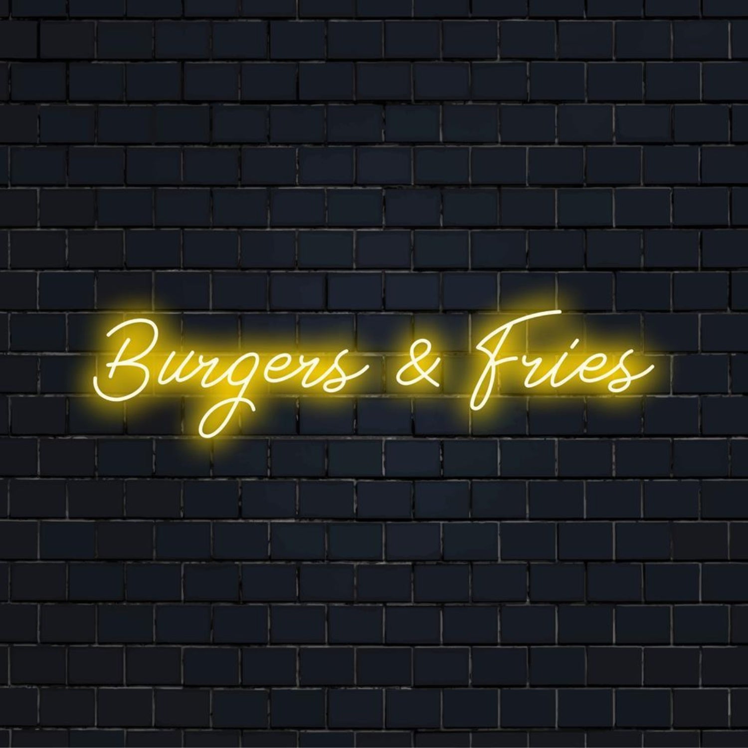 Bright Yellow Burgers Fries Led Neon Sign For Fast Food Shop Wall Decor | Shineneon