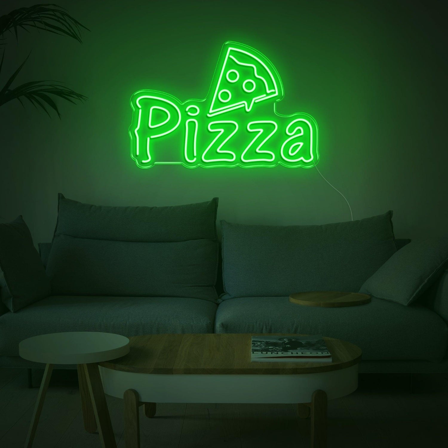 Bright Yellow Cartoon Pizza Led Neon Sign For Home Kitchen Pizza Shop Decor | Shineneon